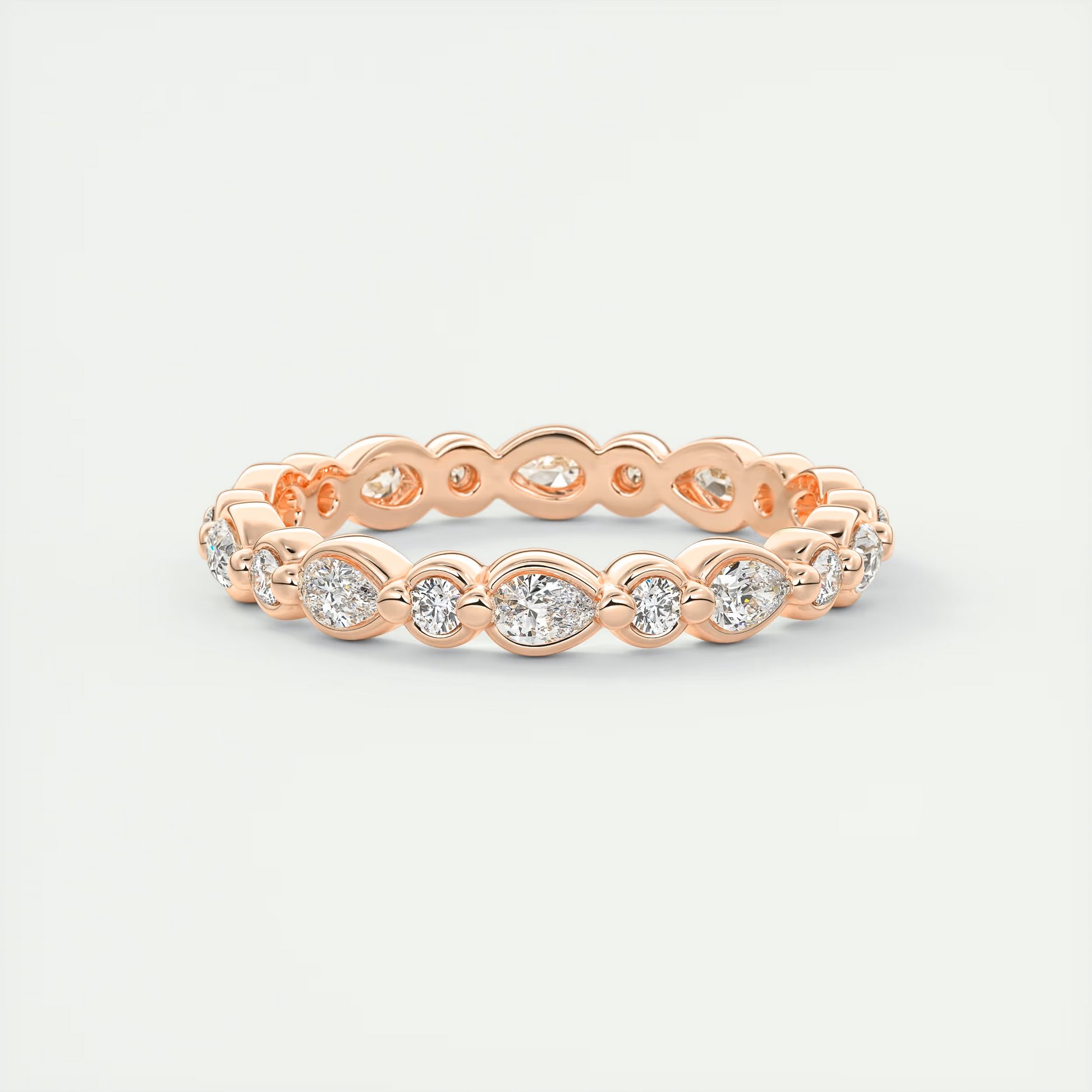 Meringue Pear & Round Diamond Band (0.70 TCW)