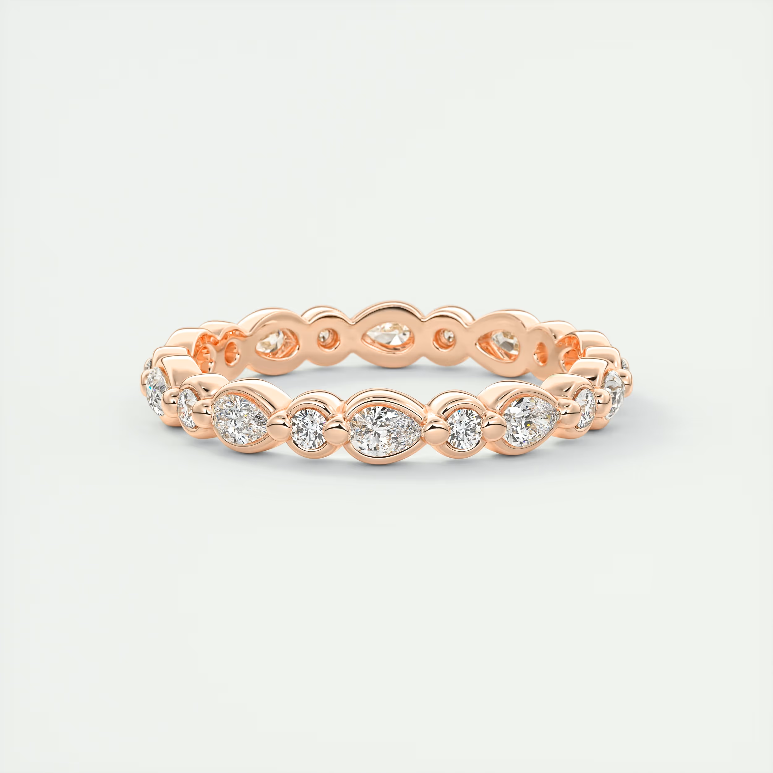 Meringue Pear & Round Diamond Band (0.70 TCW)