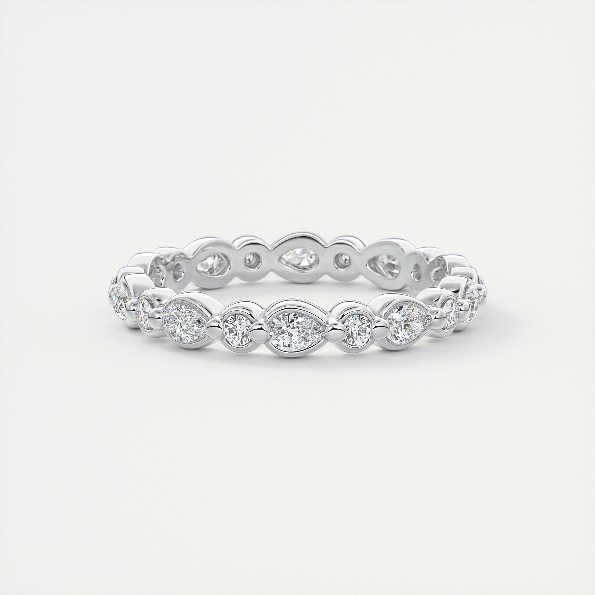 Meringue Pear & Round Diamond Band (0.70 TCW)