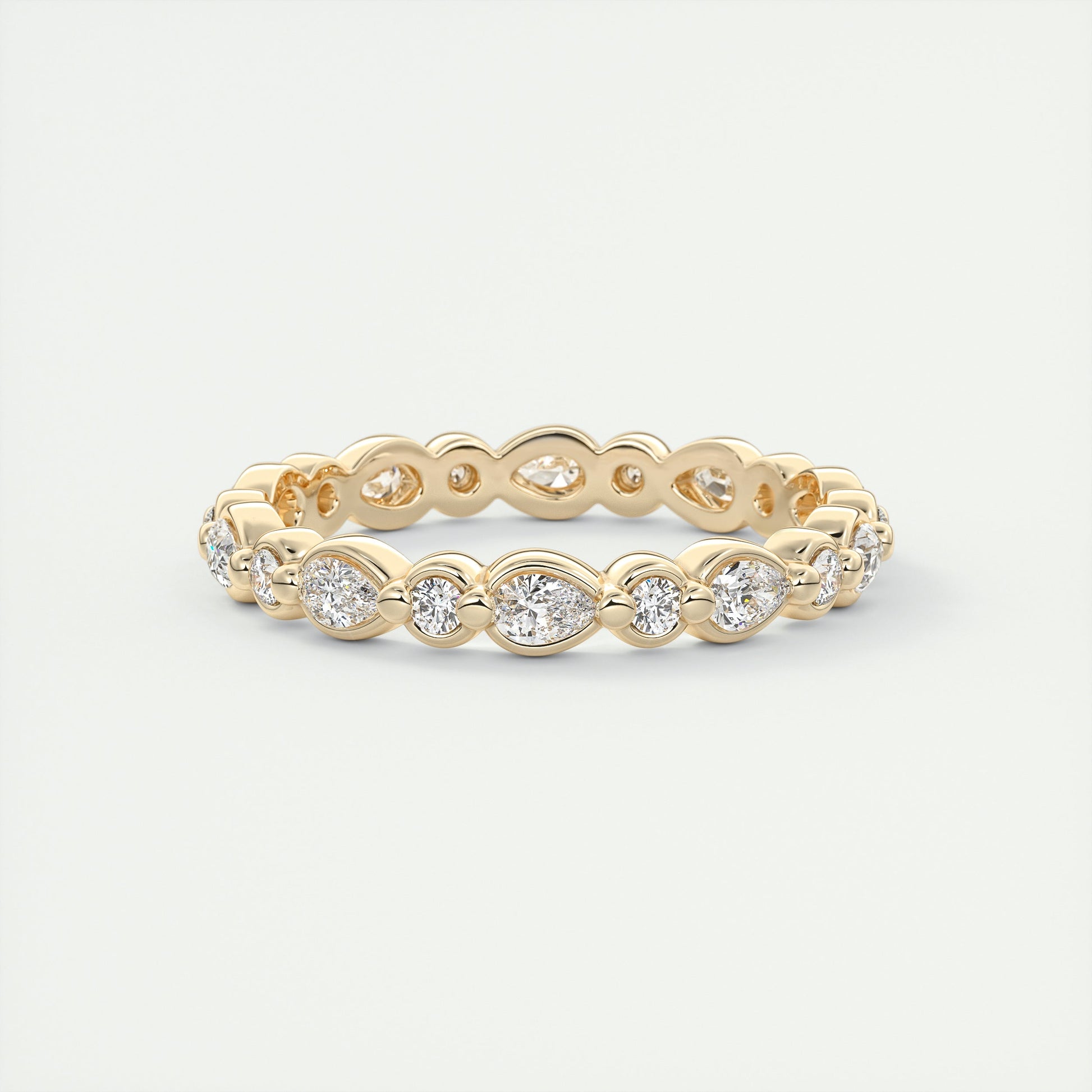 Meringue Pear & Round Diamond Band (0.70 TCW)