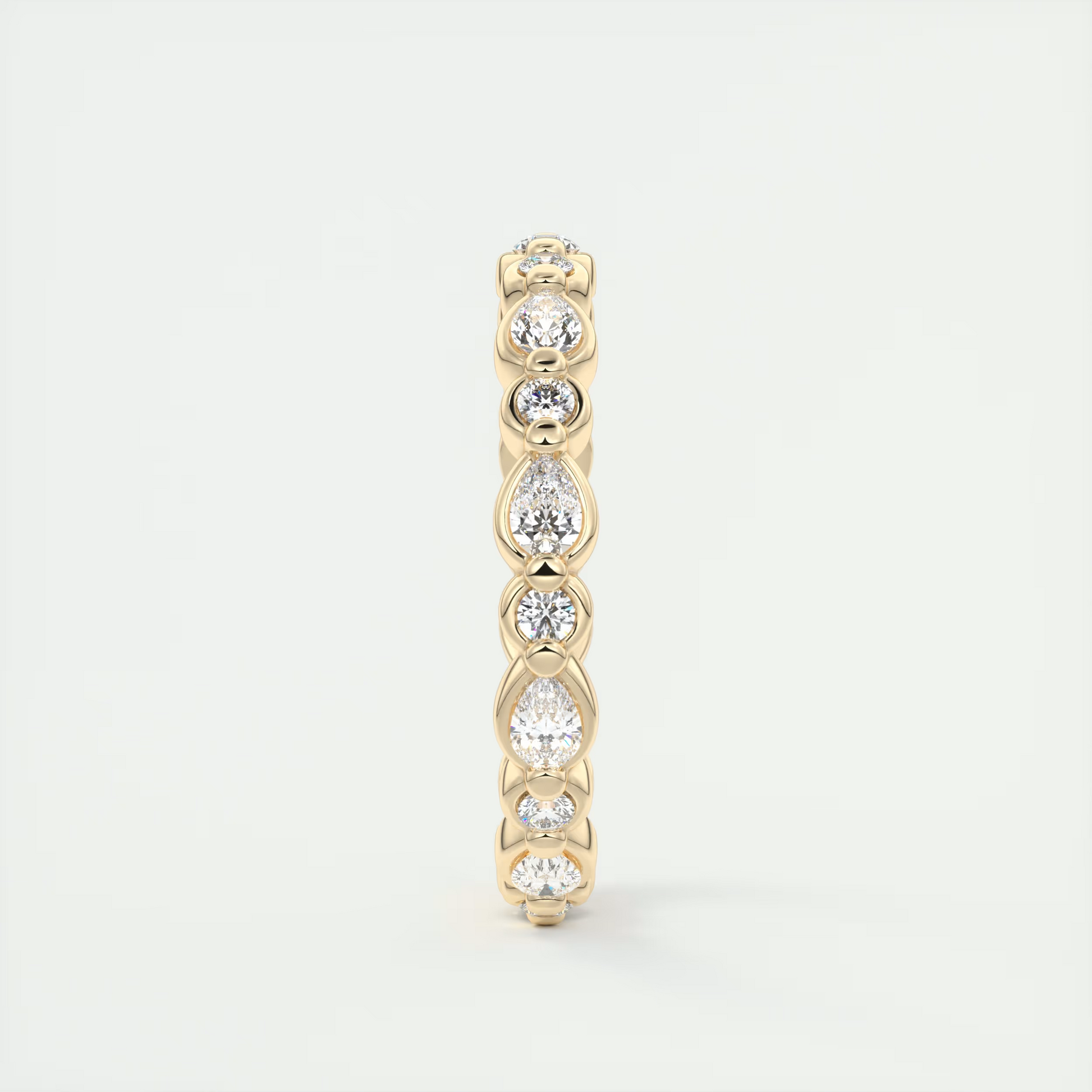 Meringue Pear & Round Diamond Band (0.70 TCW)