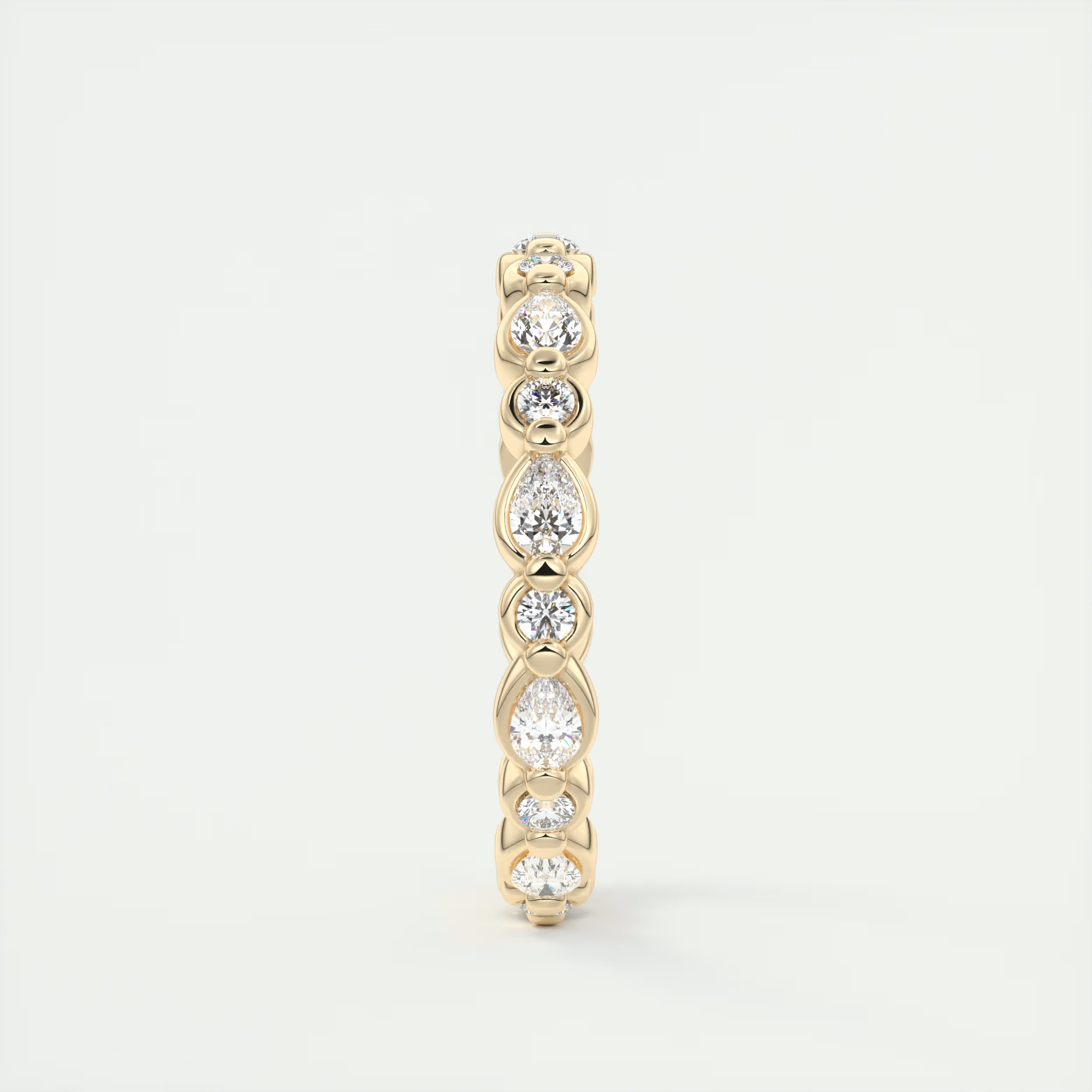 Meringue Pear & Round Diamond Band (0.70 TCW)