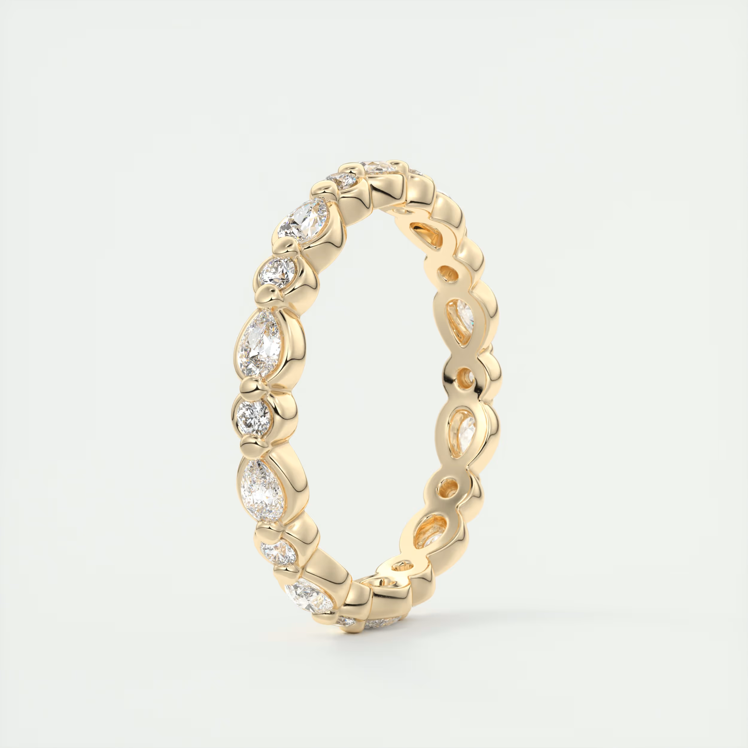 Meringue Pear & Round Diamond Band (0.70 TCW)