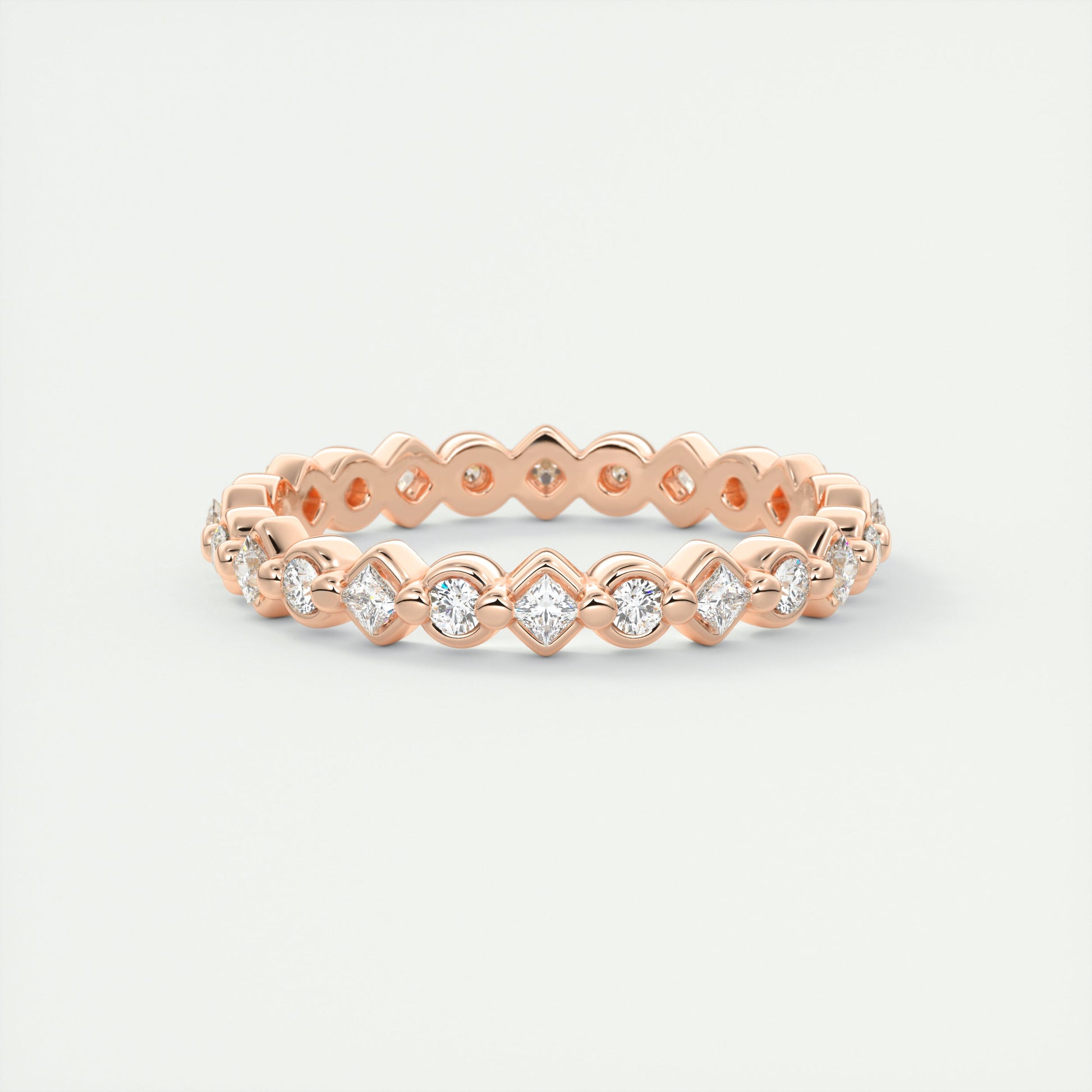 Princess and Round Eternity Band (0.50 TCW)