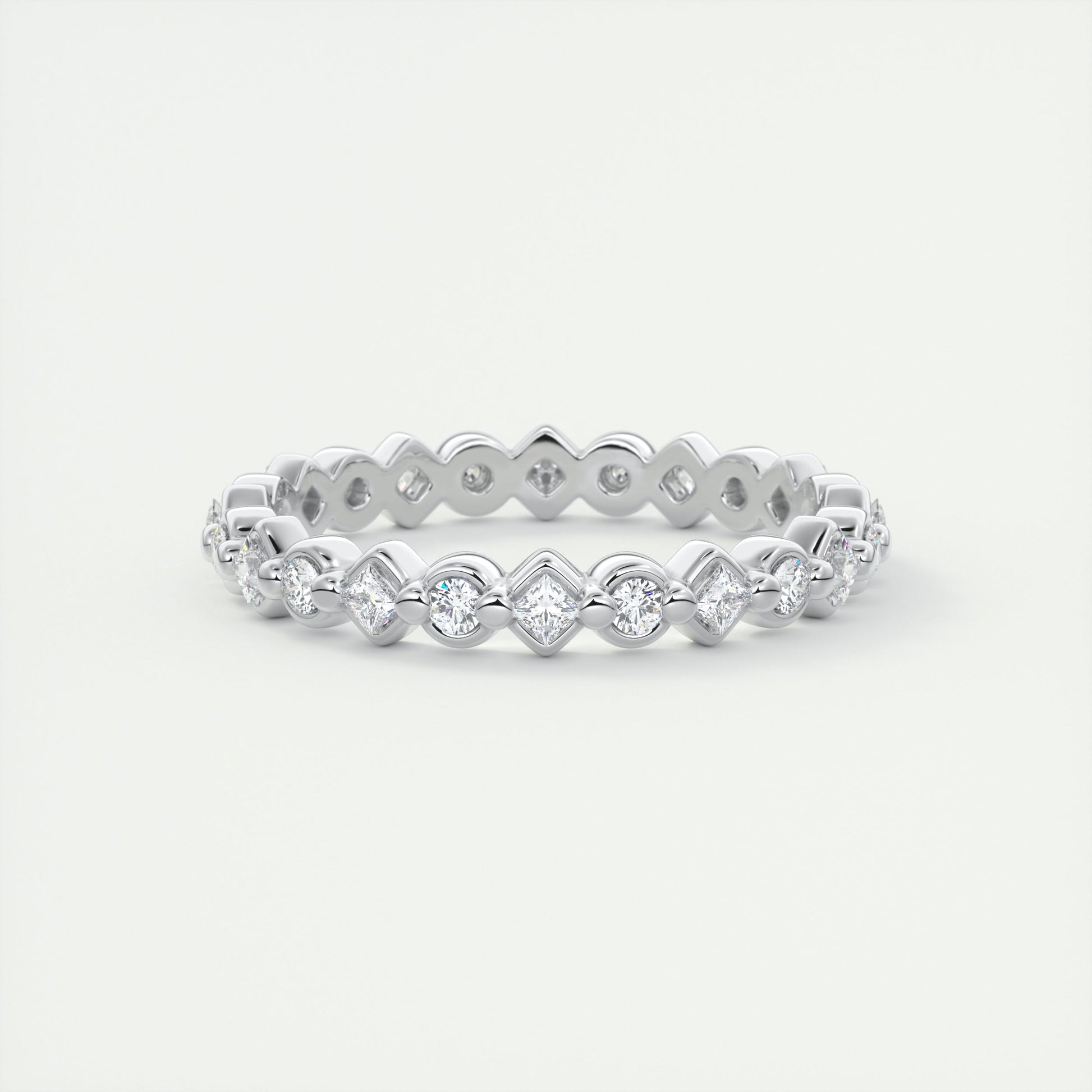 Princess and Round Eternity Band (0.50 TCW)