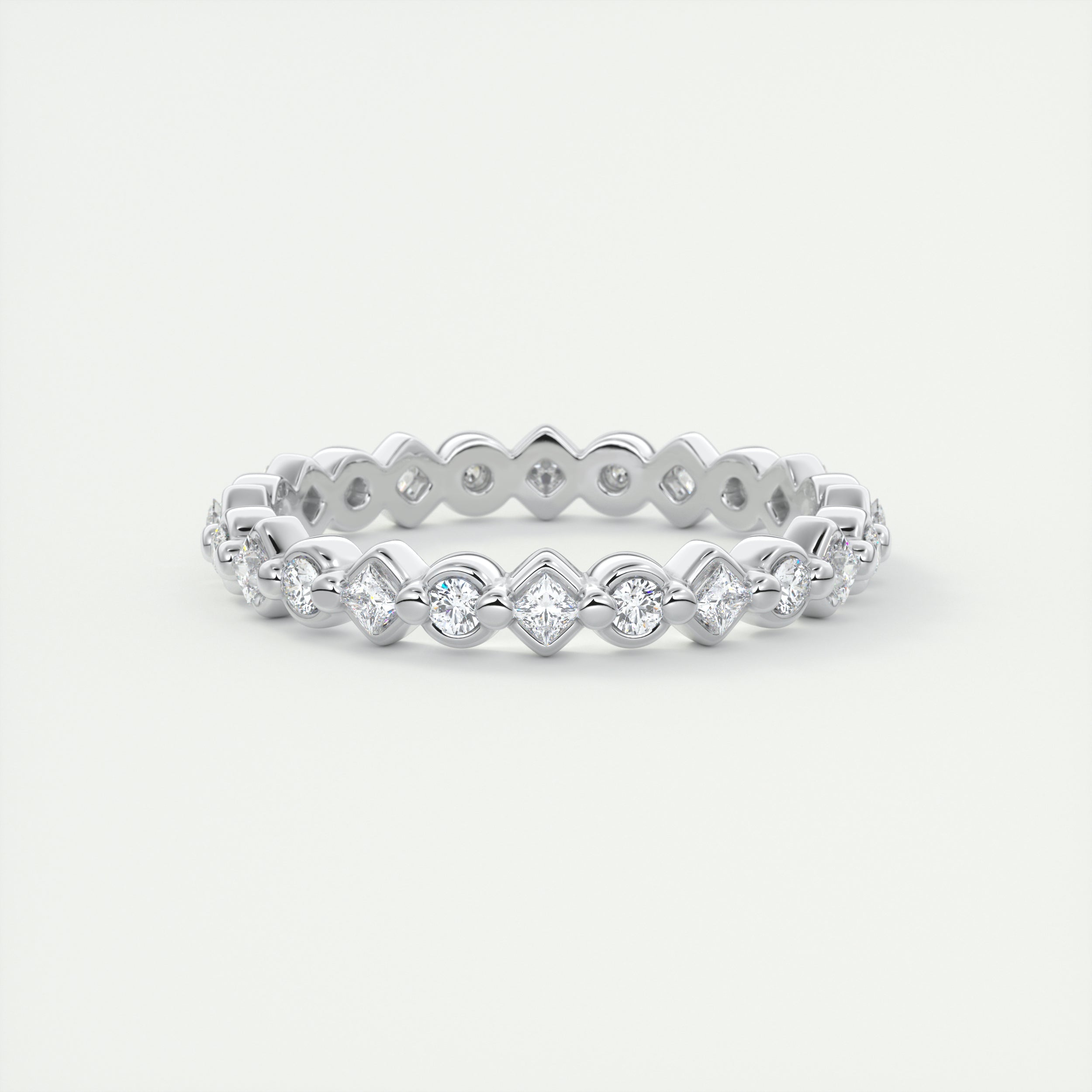 Princess and Round Eternity Band (0.50 TCW)