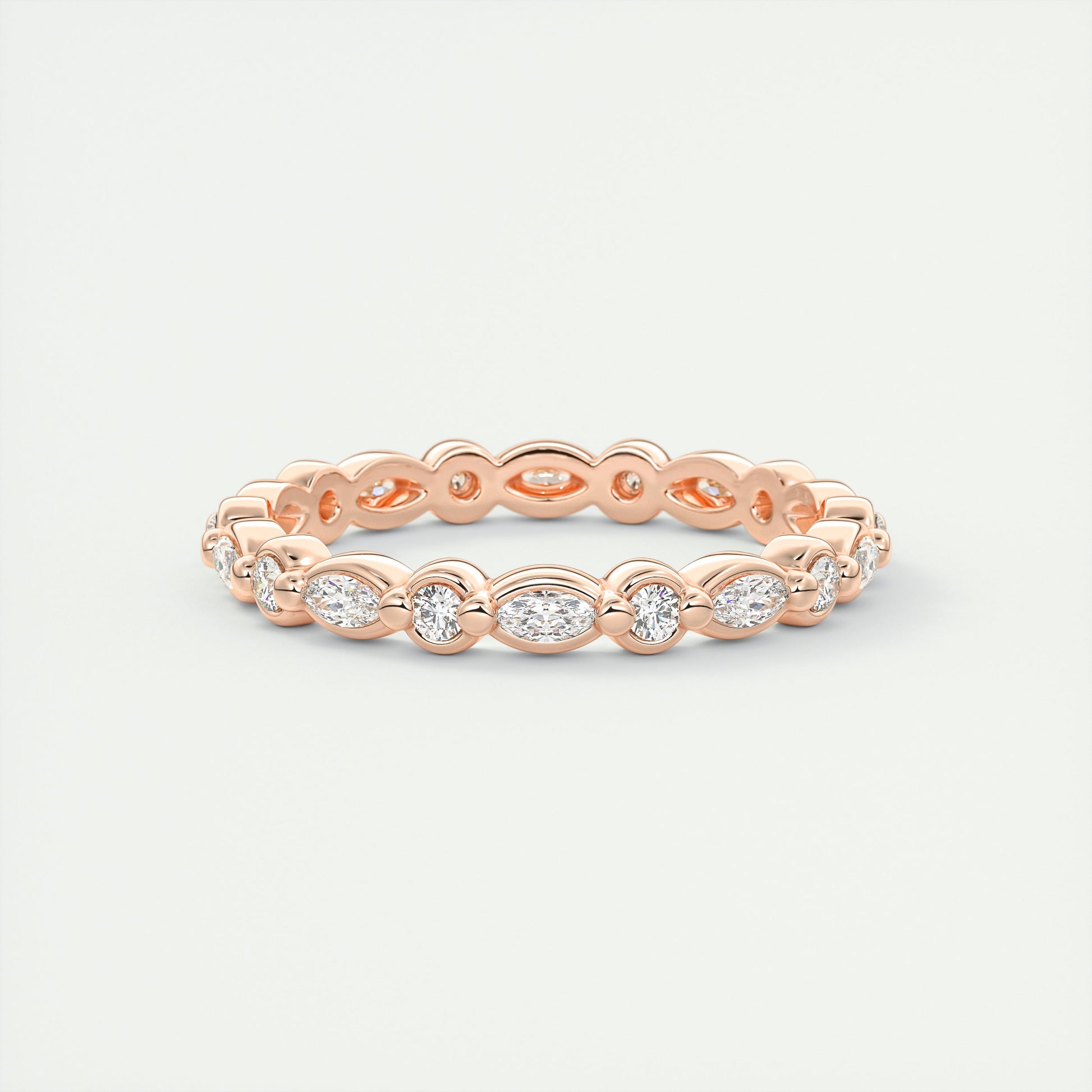 Marquise and Round Eternity Band (0.40 TCW)