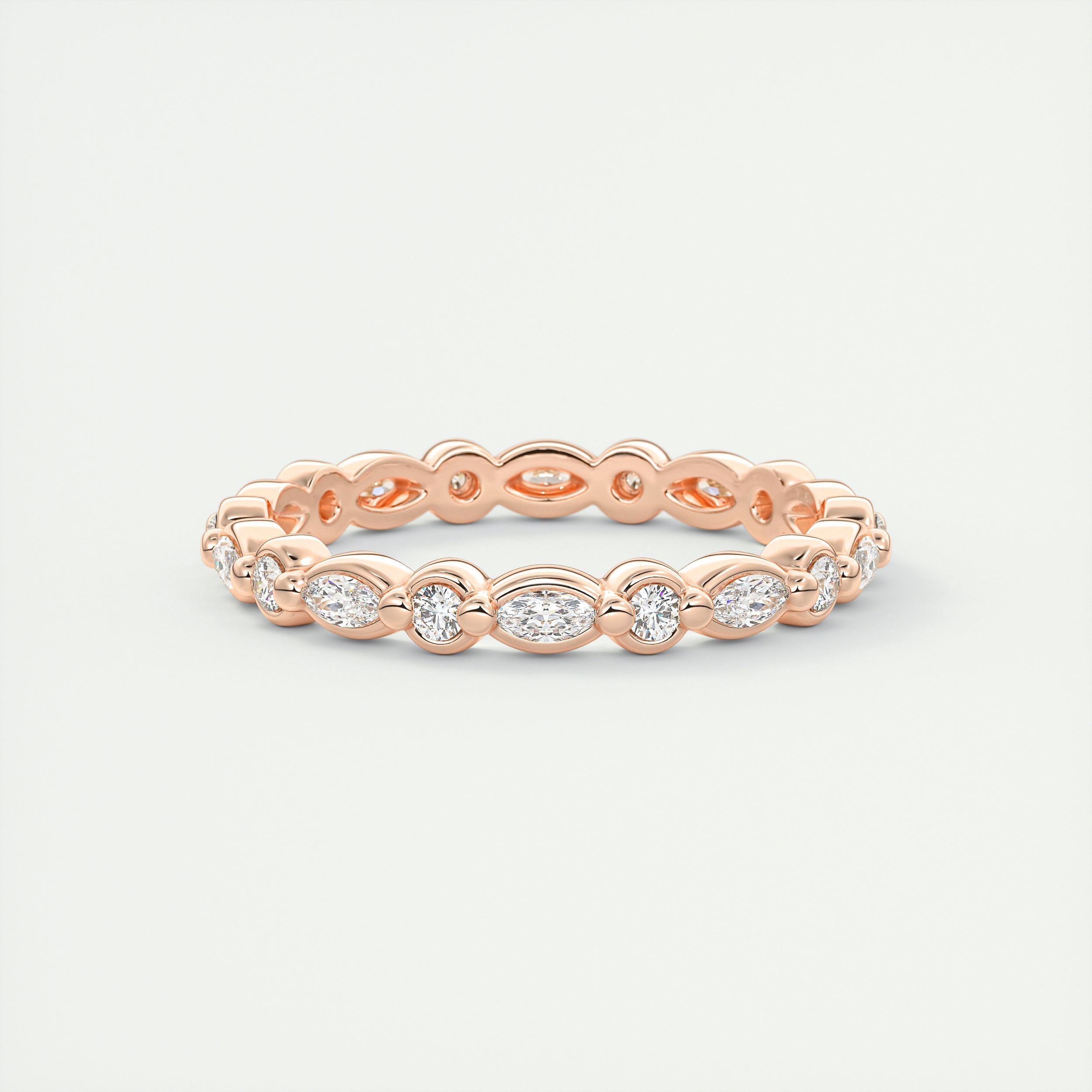 Marquise and Round Eternity Band (0.40 TCW)