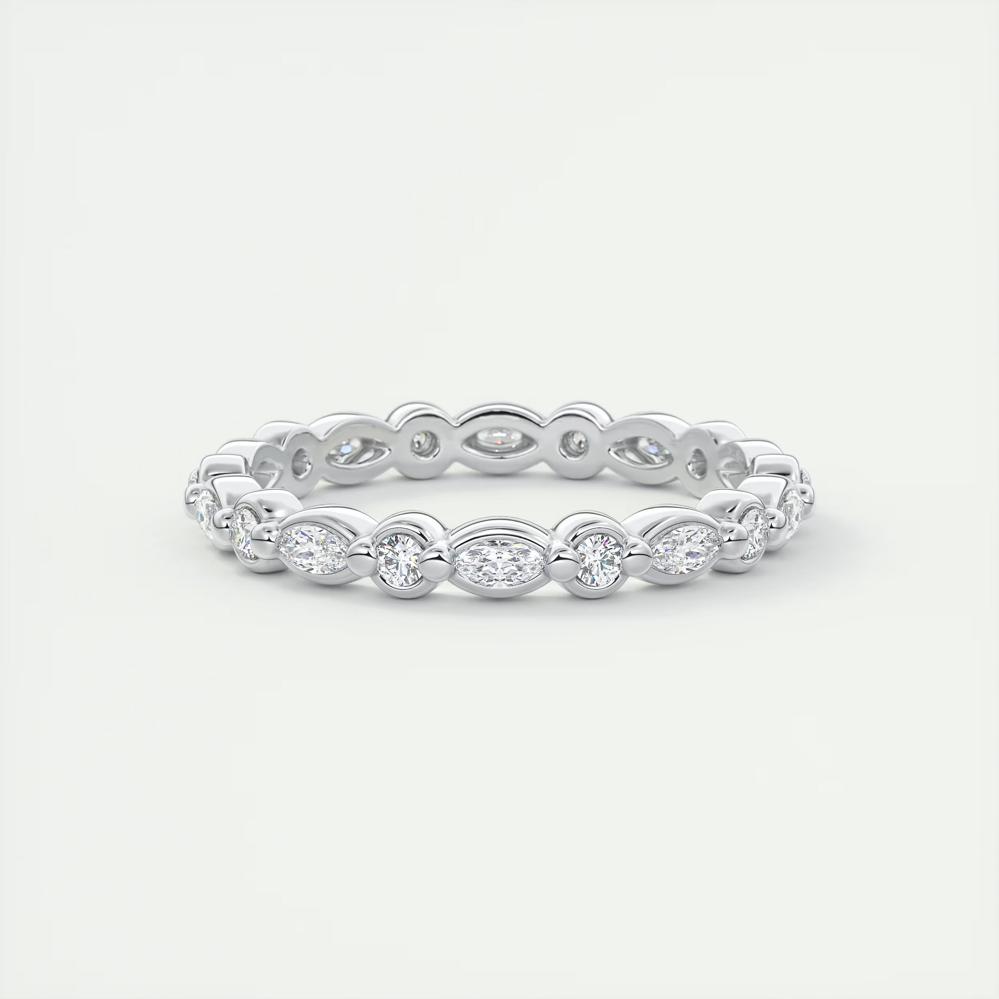 Marquise and Round Eternity Band (0.40 TCW)
