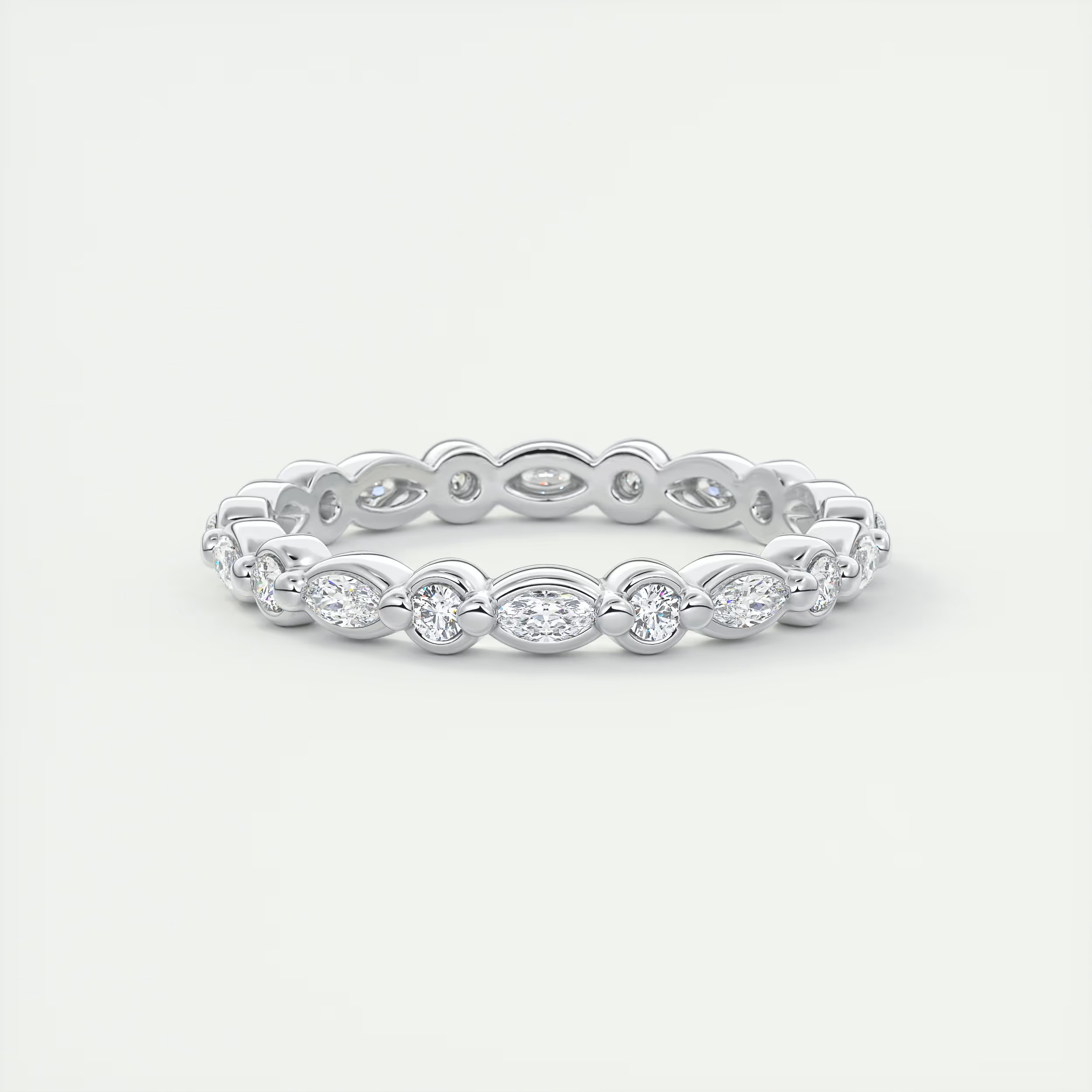 Marquise and Round Eternity Band (0.40 TCW)
