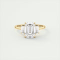 Geometry 2 Carat Emerald Trapezoid Three-Stone Engagement Ring