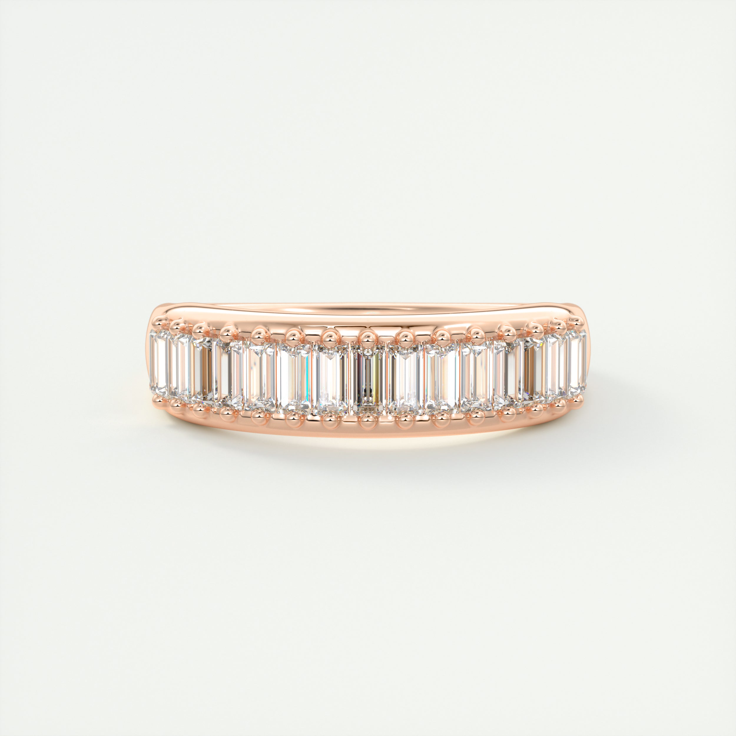 Prong Set Baguette Half Eternity Band (0.75 TCW)