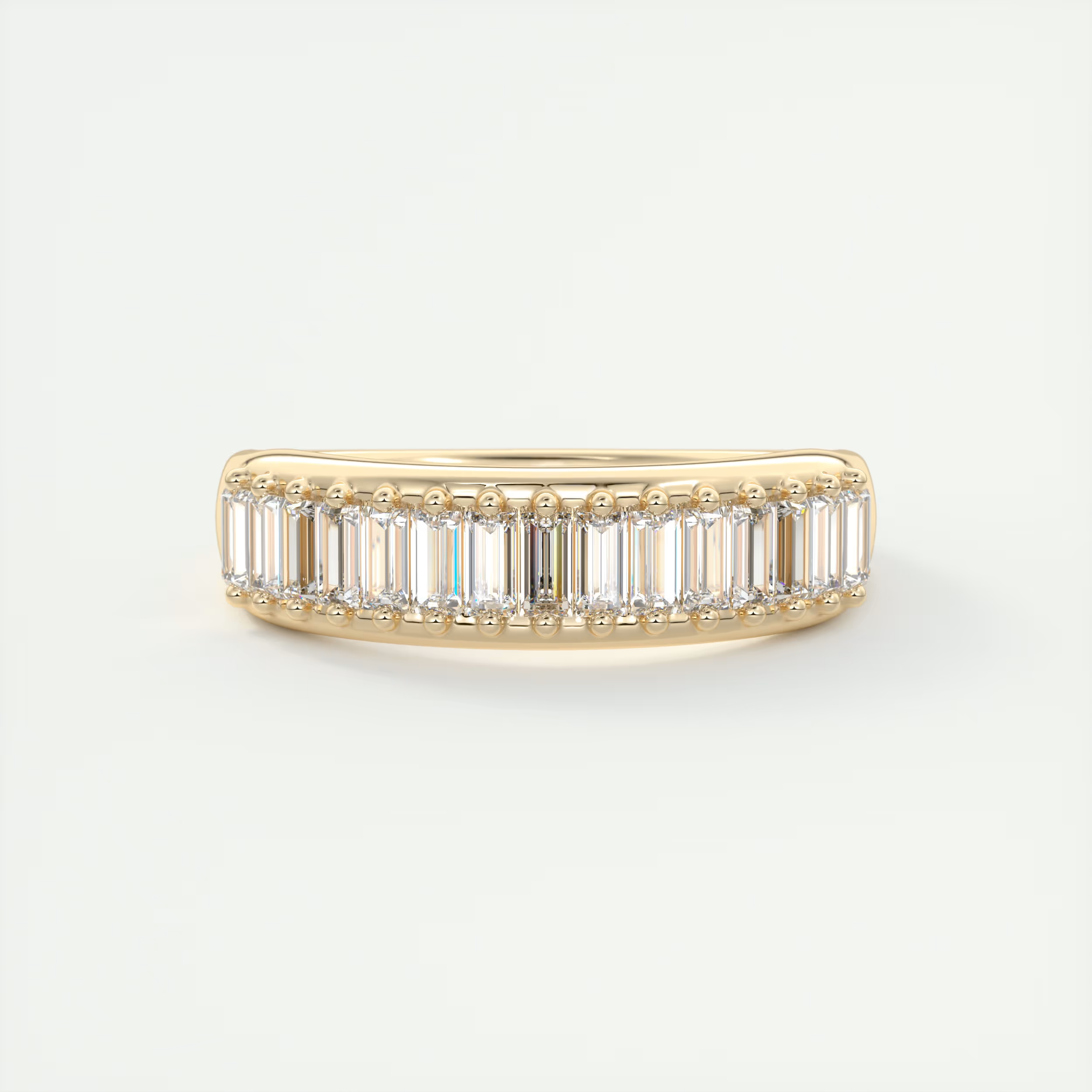 Prong Set Baguette Half Eternity Band (0.75 TCW)