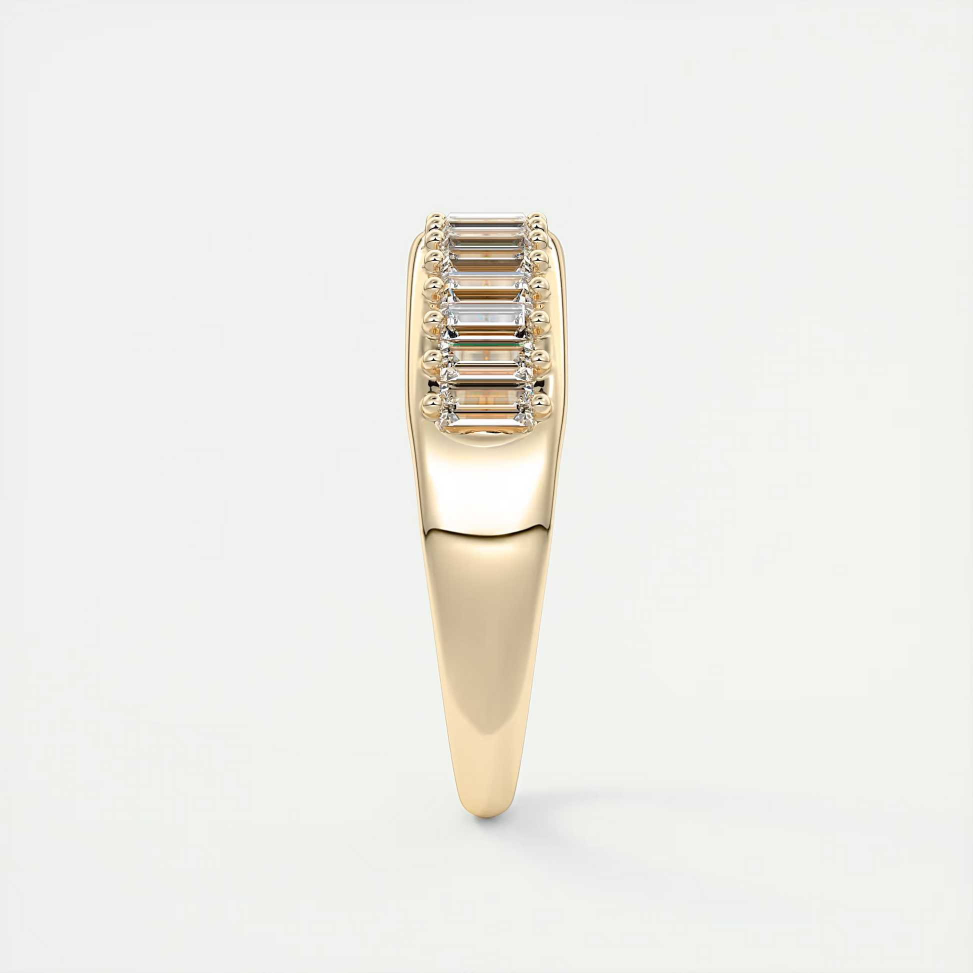 Prong Set Baguette Half Eternity Band (0.75 TCW)