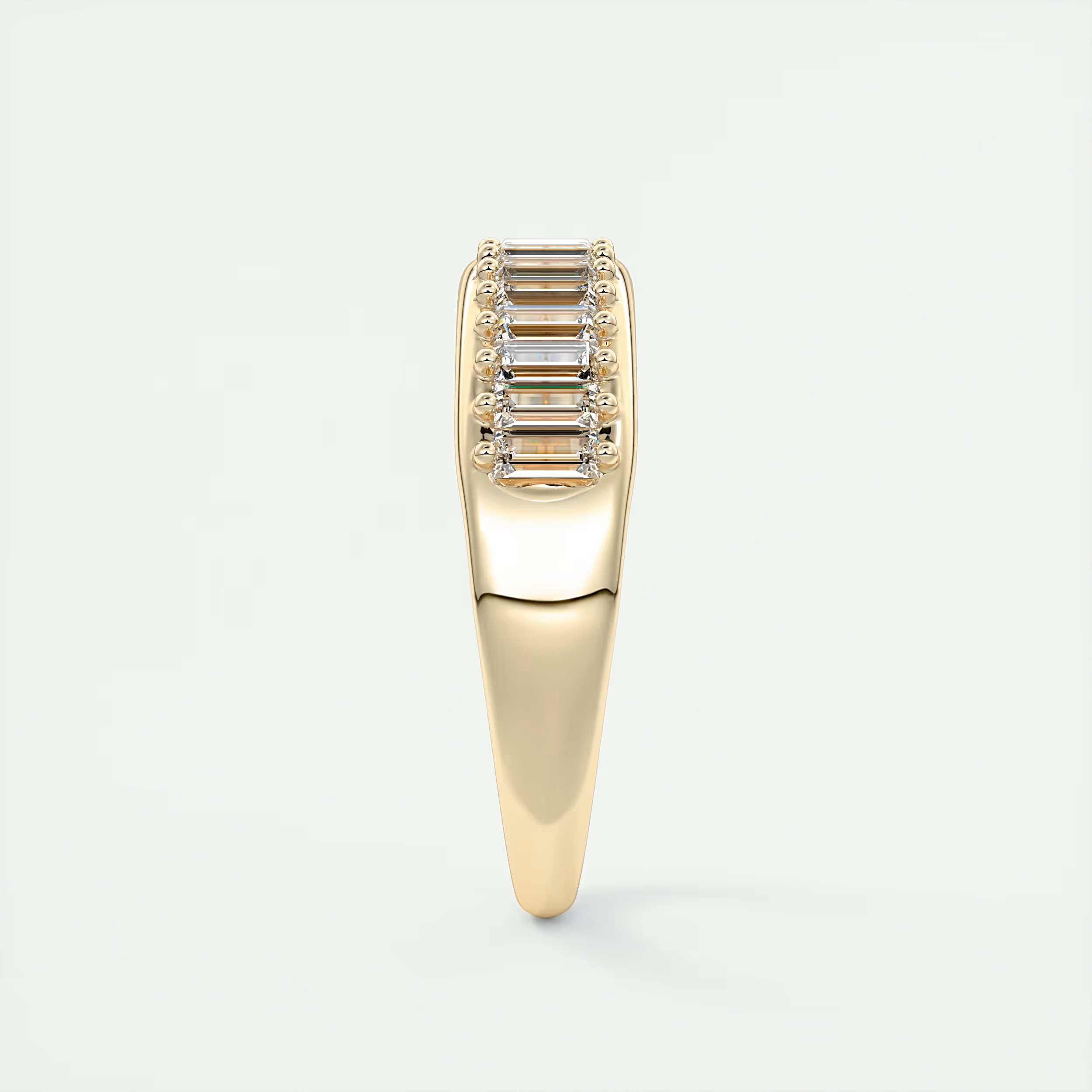 Prong Set Baguette Half Eternity Band (0.75 TCW)