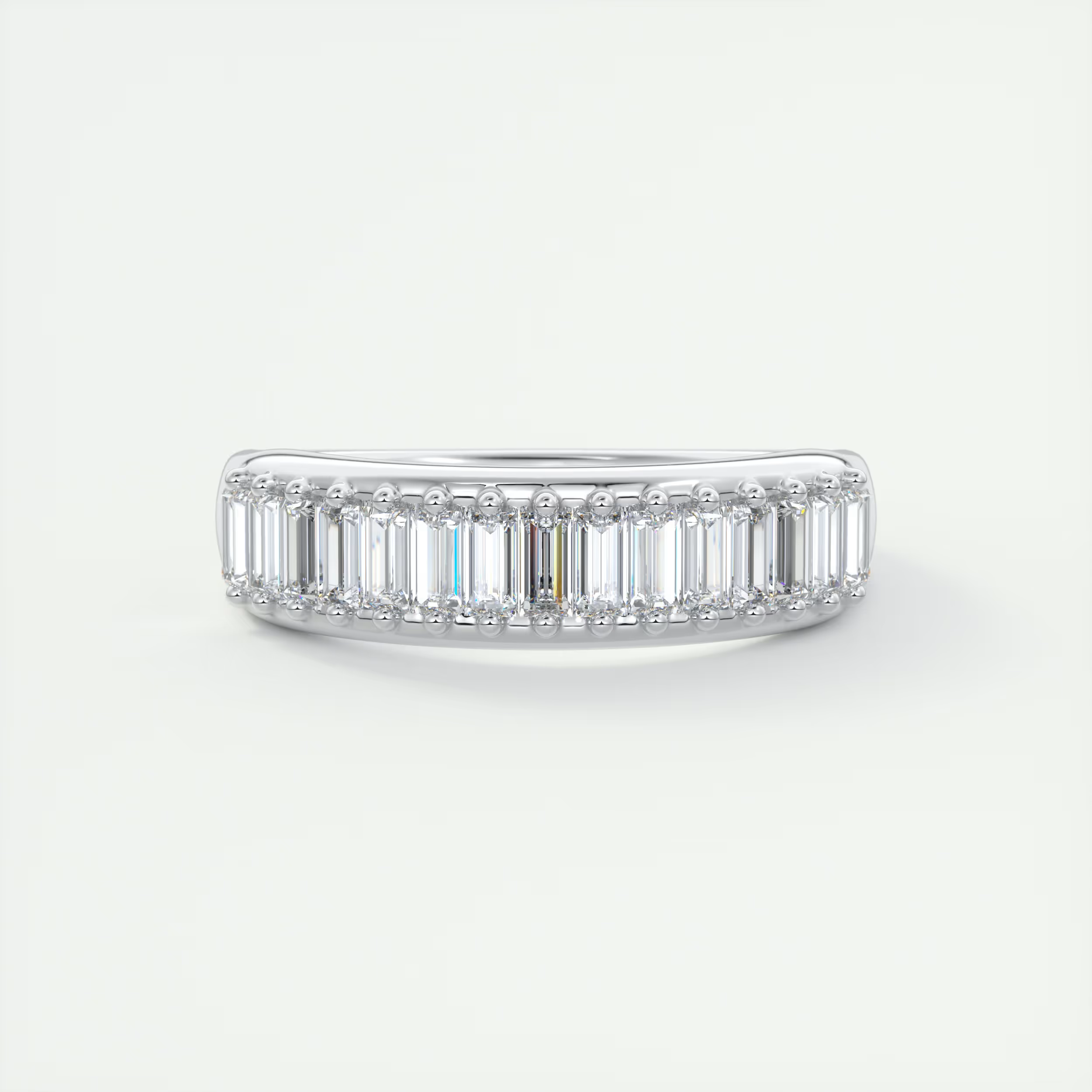 Prong Set Baguette Half Eternity Band (0.75 TCW)