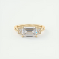 Vintage 2 Carat Emerald Three-Stone Deco Inspired Ring