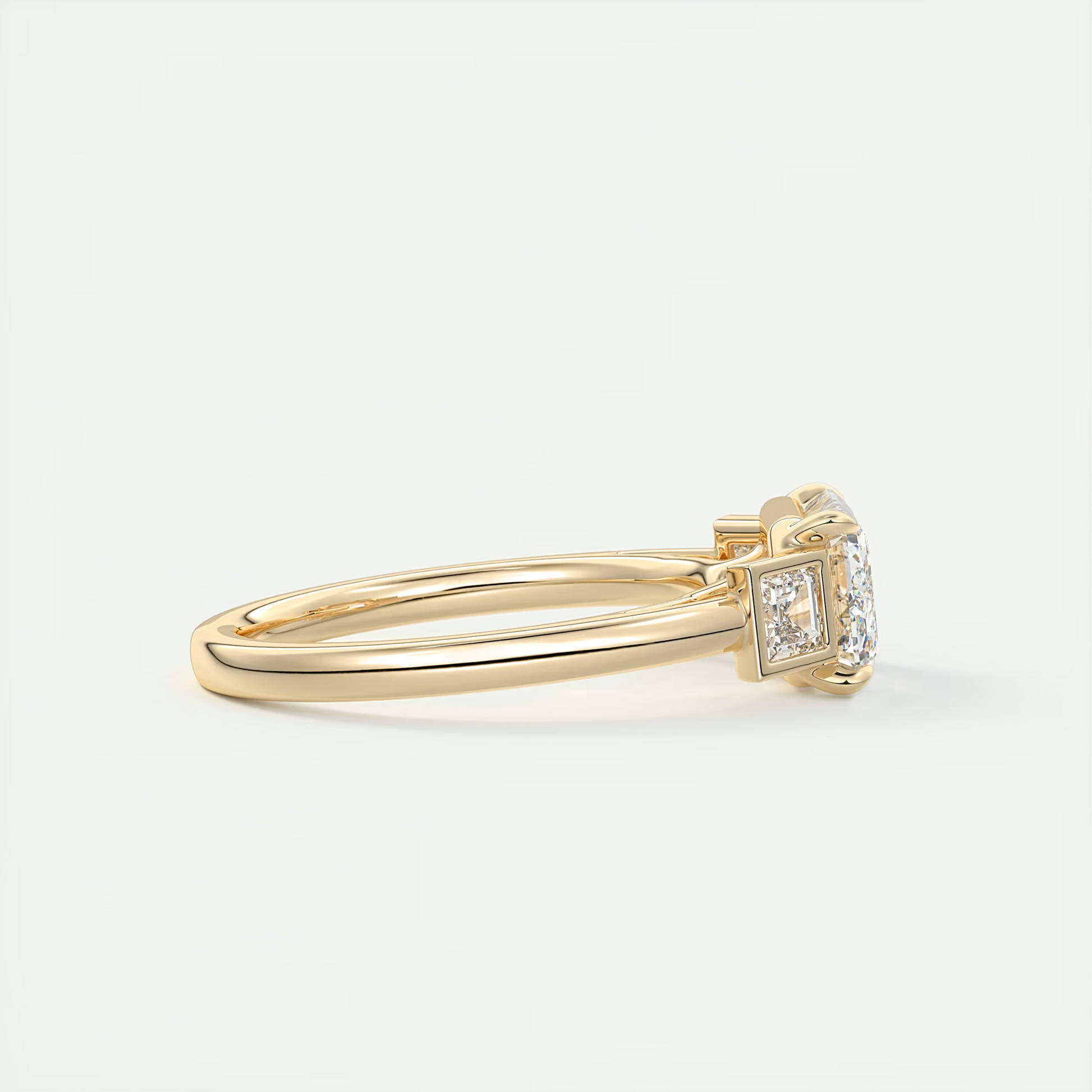 Vintage 2 Carat Emerald Three-Stone Deco Inspired Ring