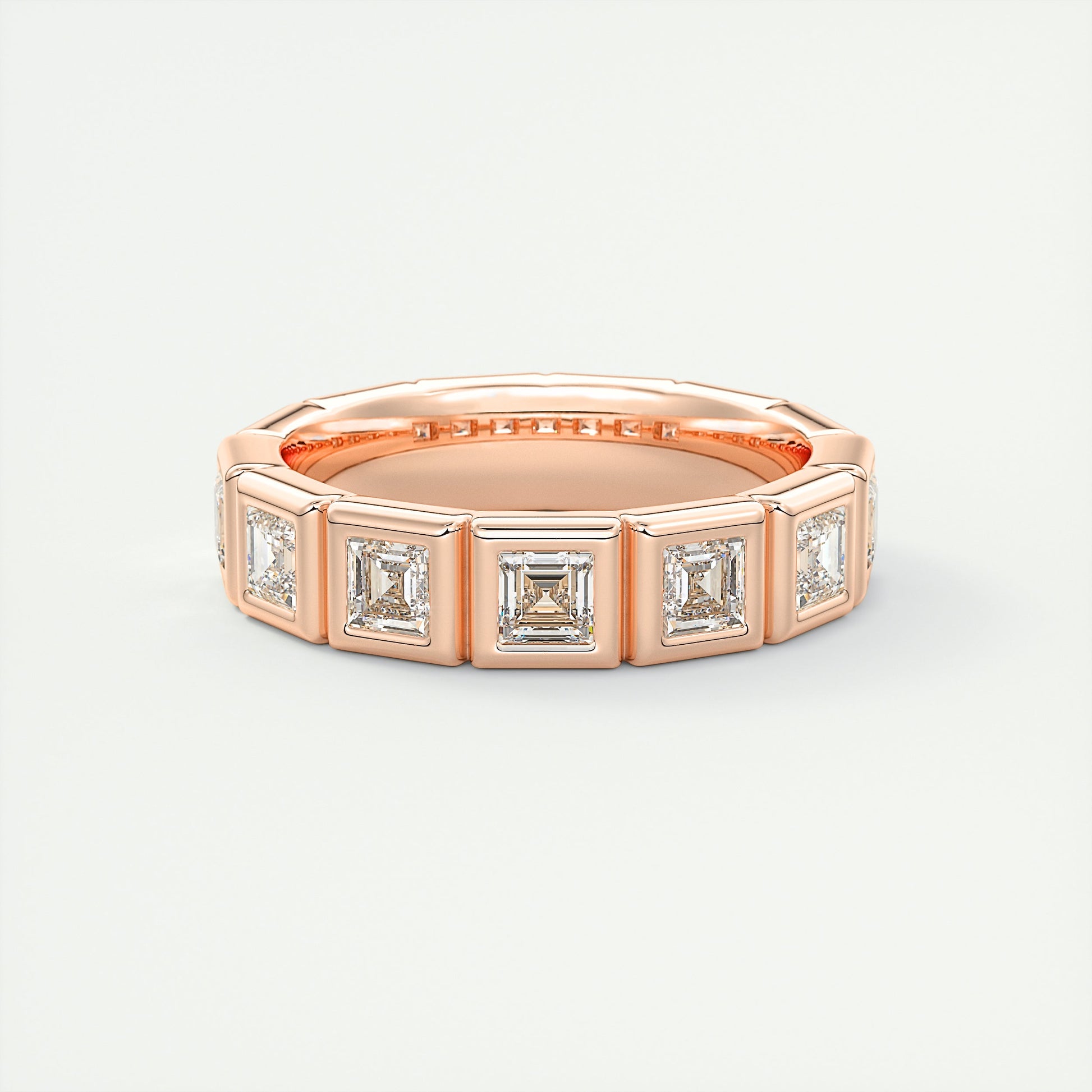 3mm Carré Bezel Half Eternity Band
