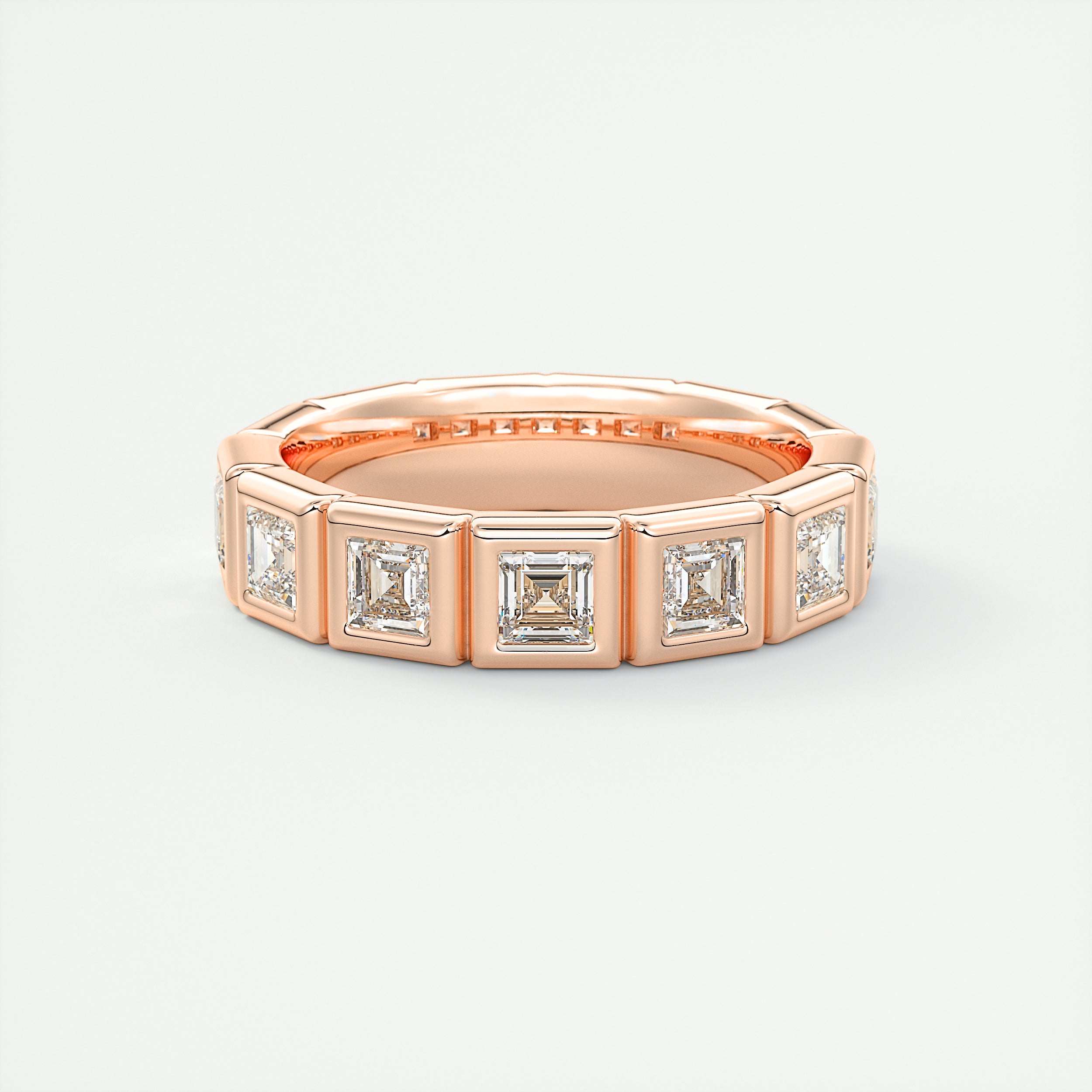 3mm Carré Bezel Half Eternity Band