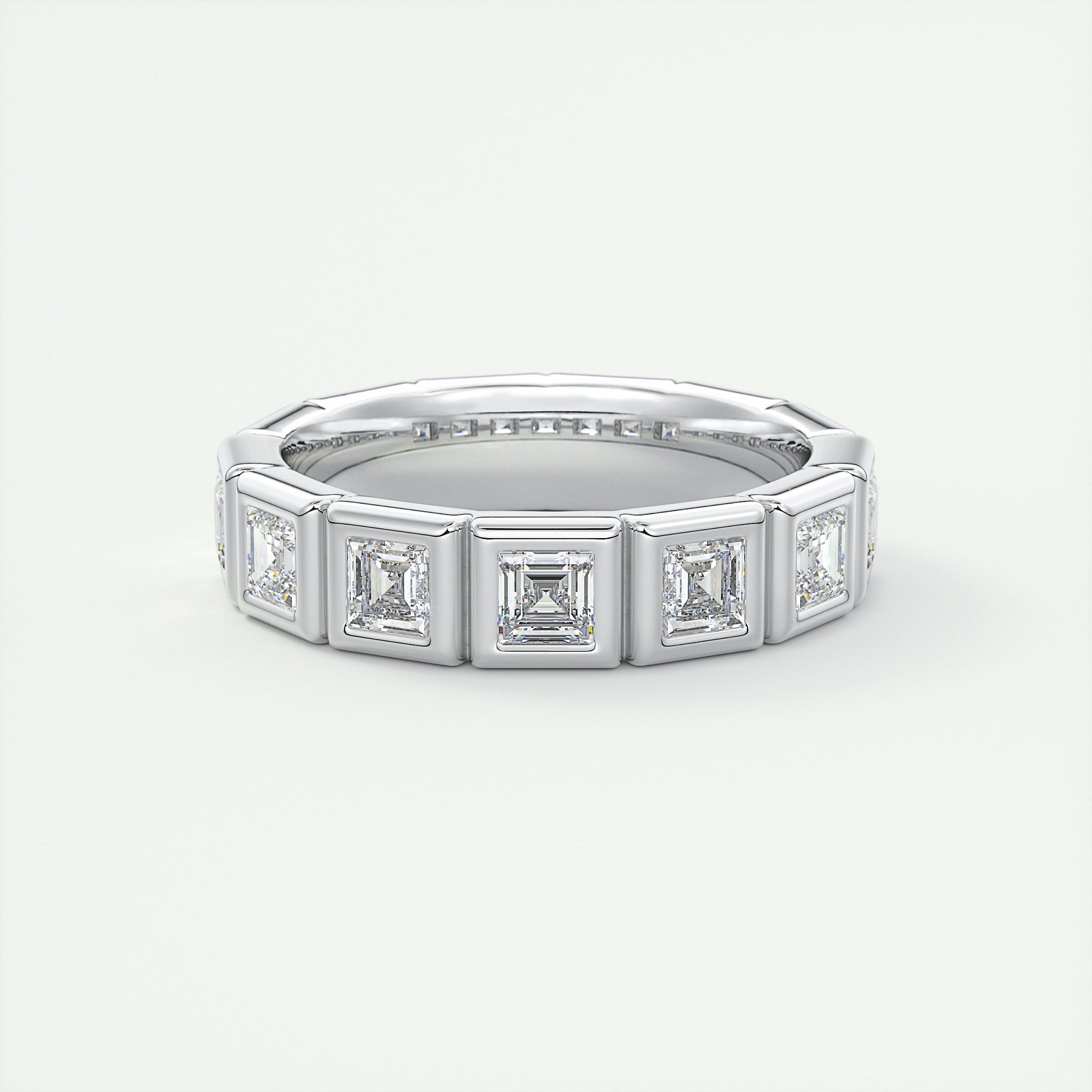 3mm Carré Bezel Half Eternity Band