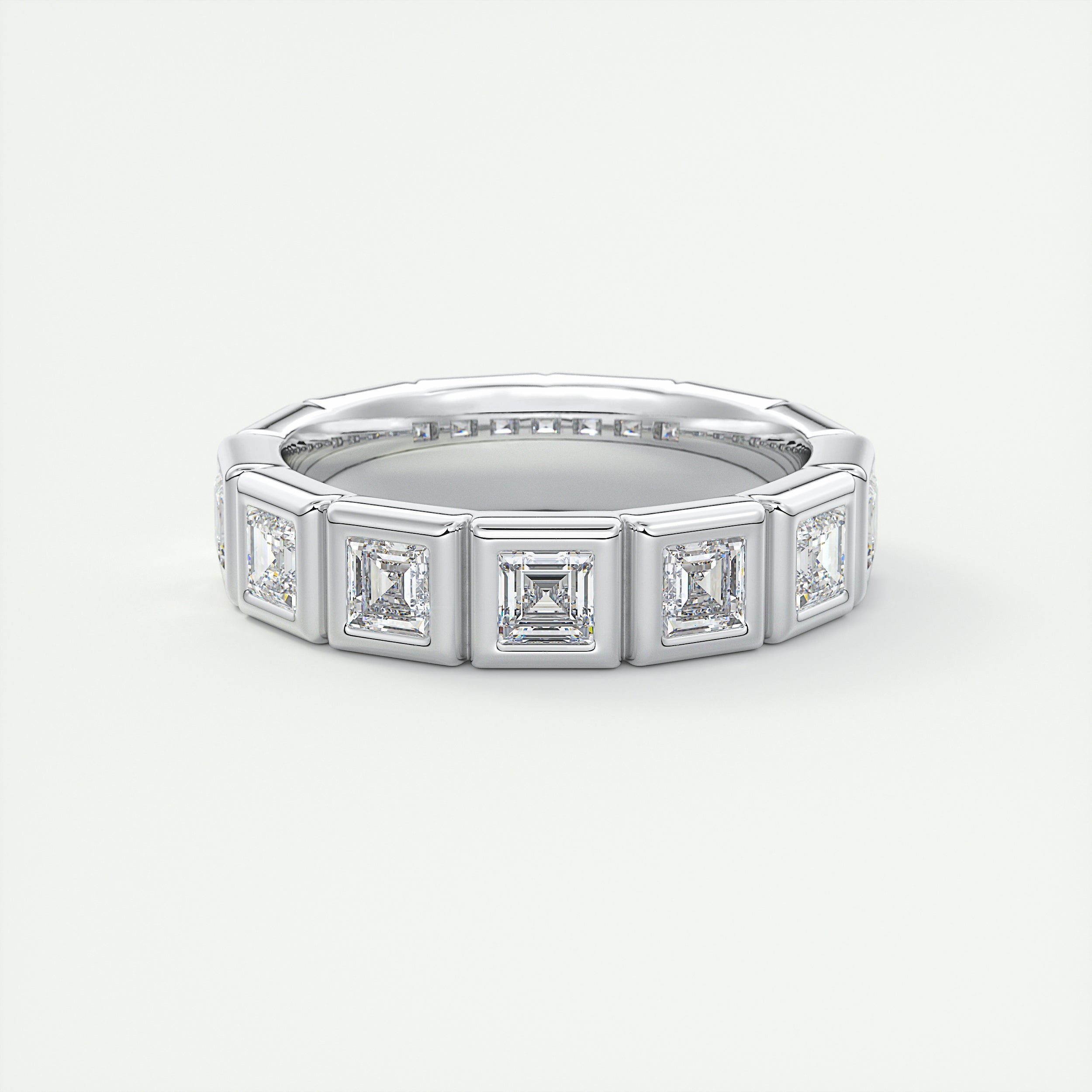 3mm Carré Bezel Half Eternity Band