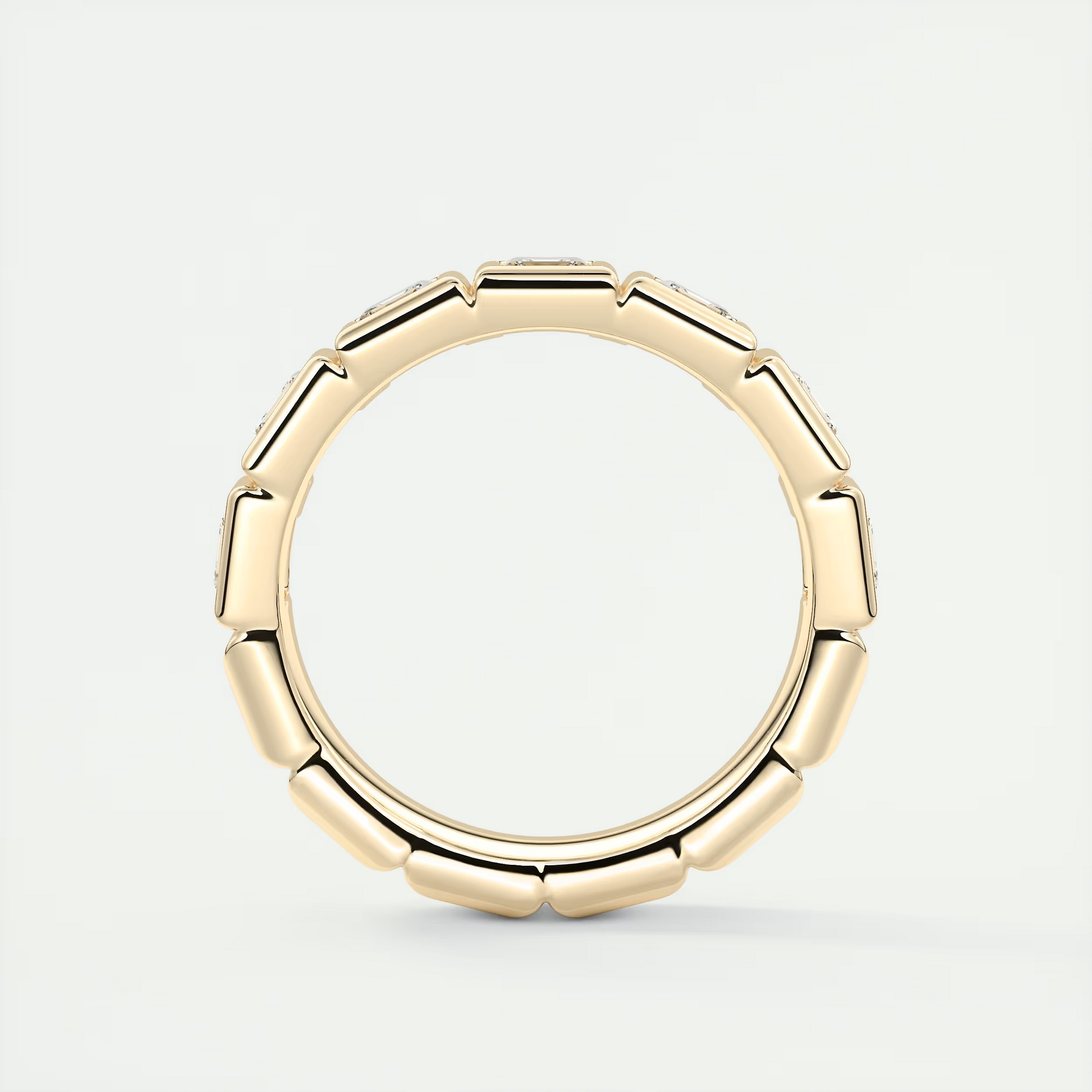 3mm Carré Bezel Half Eternity Band