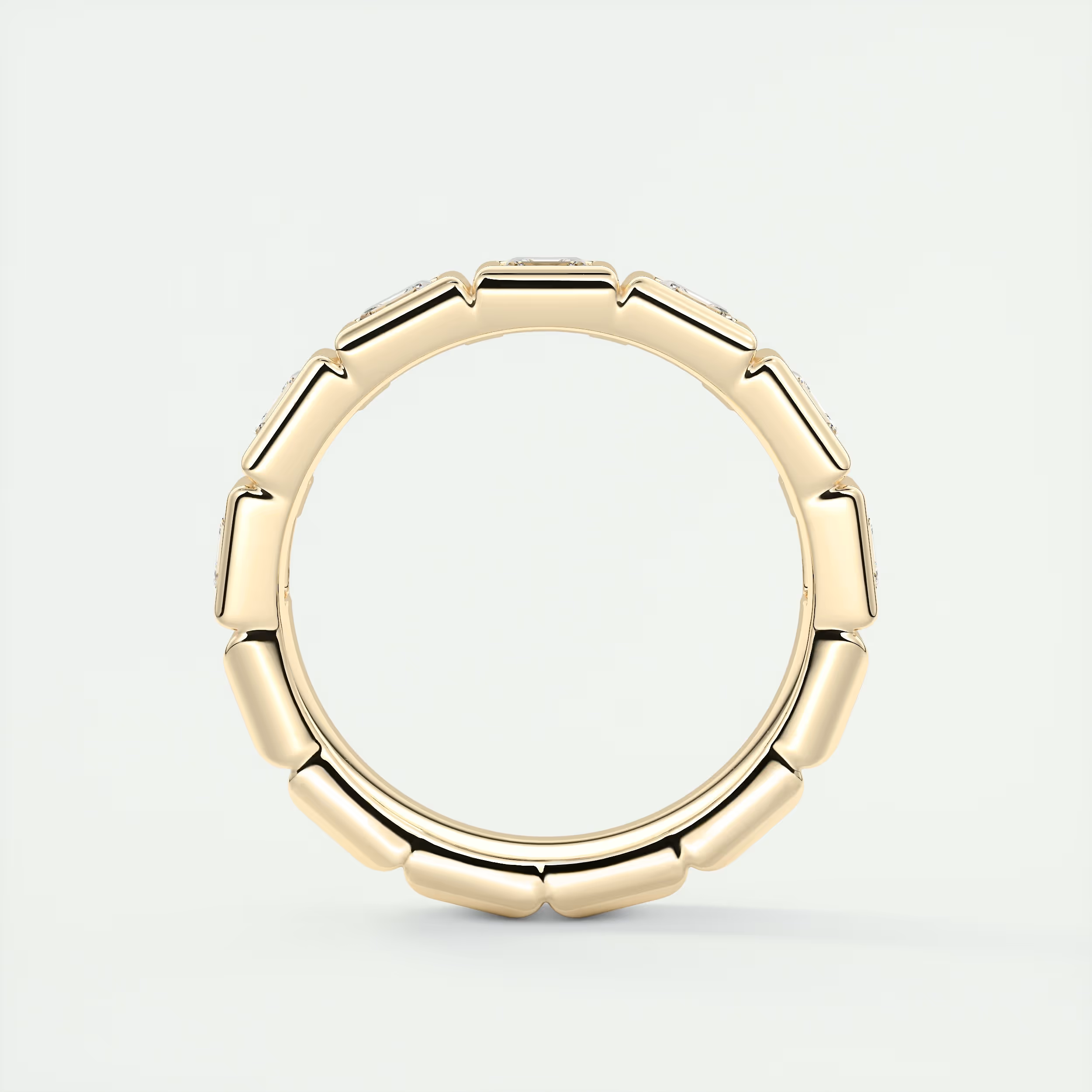 3mm Carré Bezel Half Eternity Band