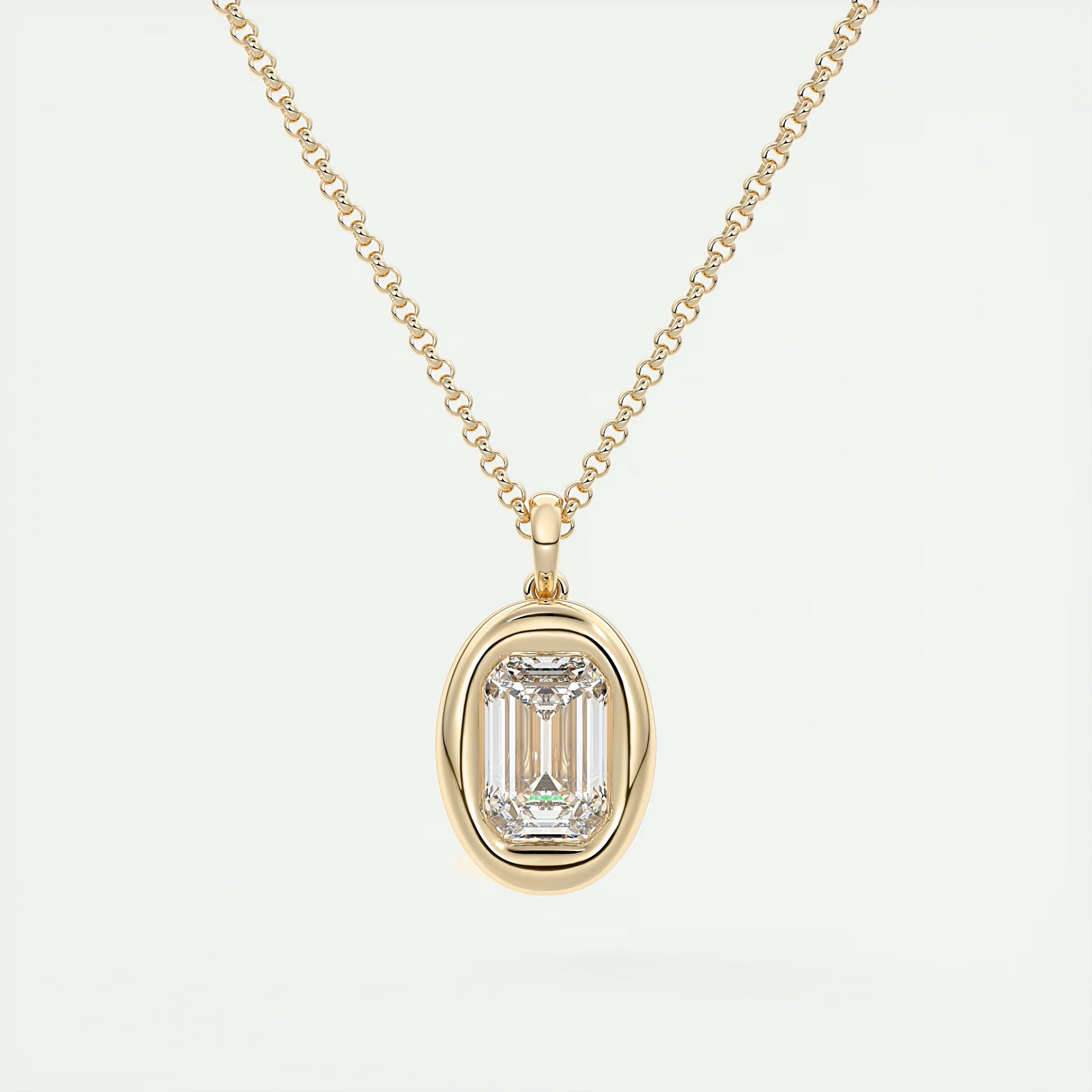 1.5 Carat Emerald Bezel Pendant