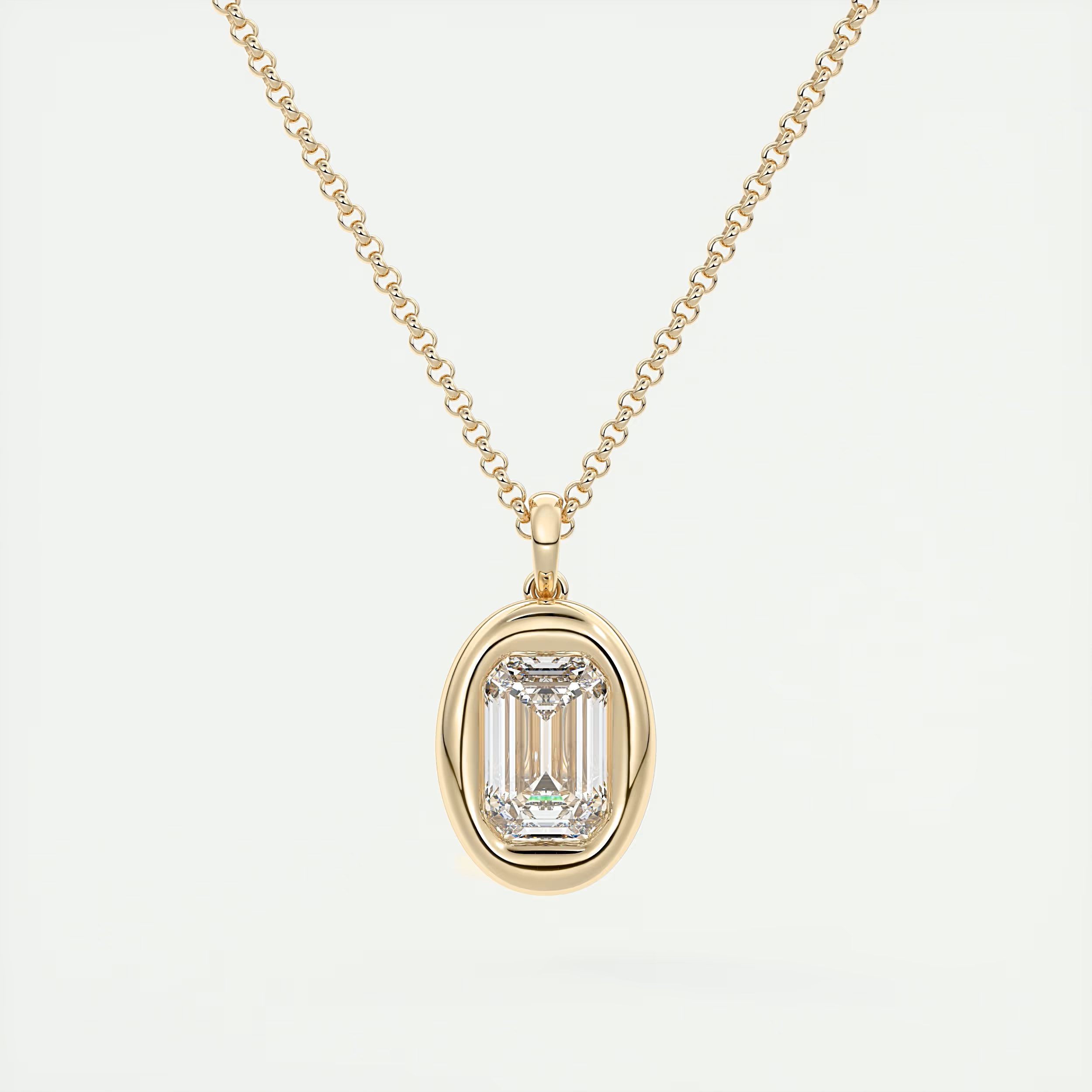 1.5 Carat Emerald Bezel Pendant