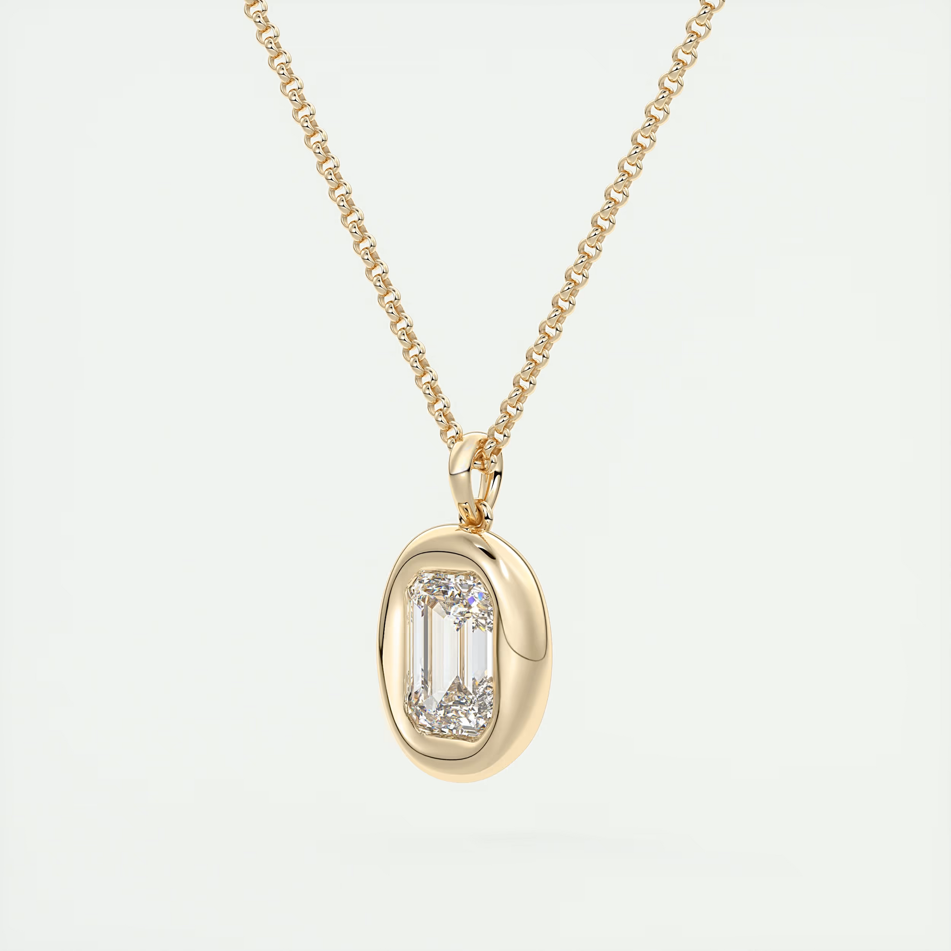 1.5 Carat Emerald Bezel Pendant