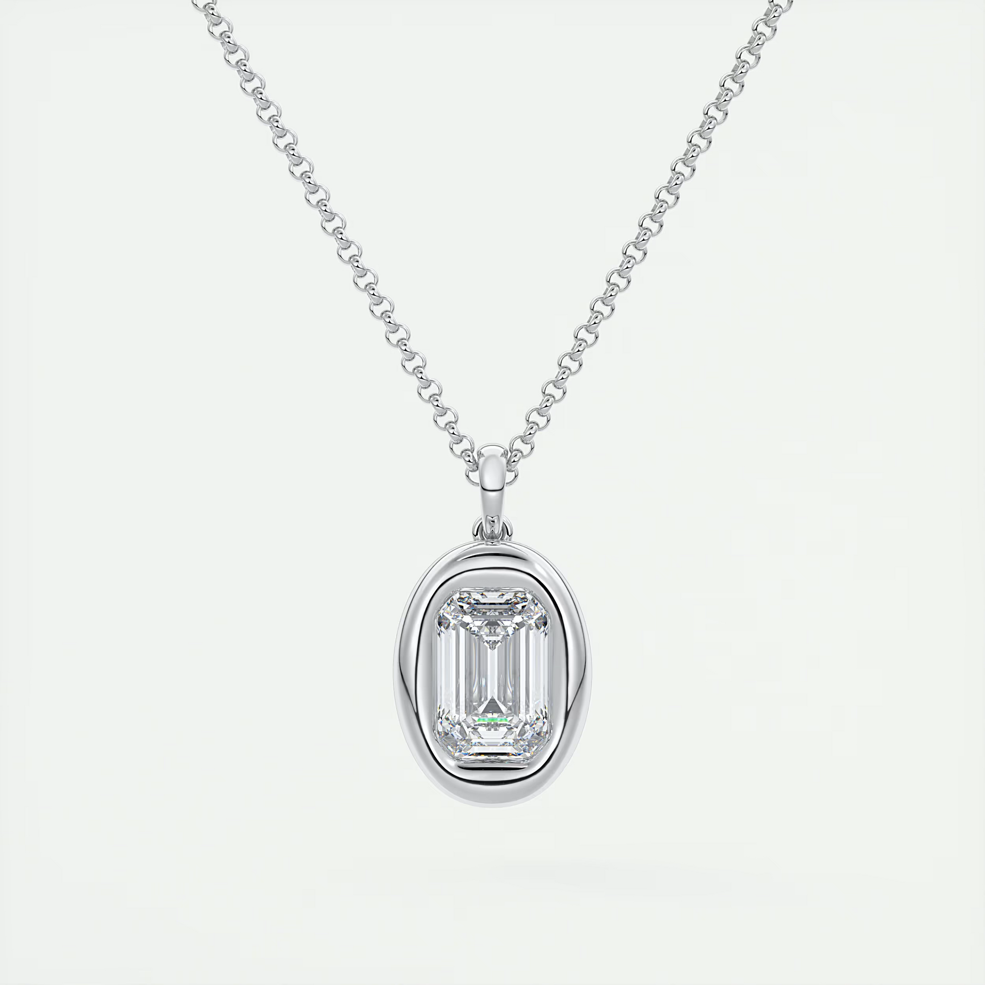 1.5 Carat Emerald Bezel Pendant