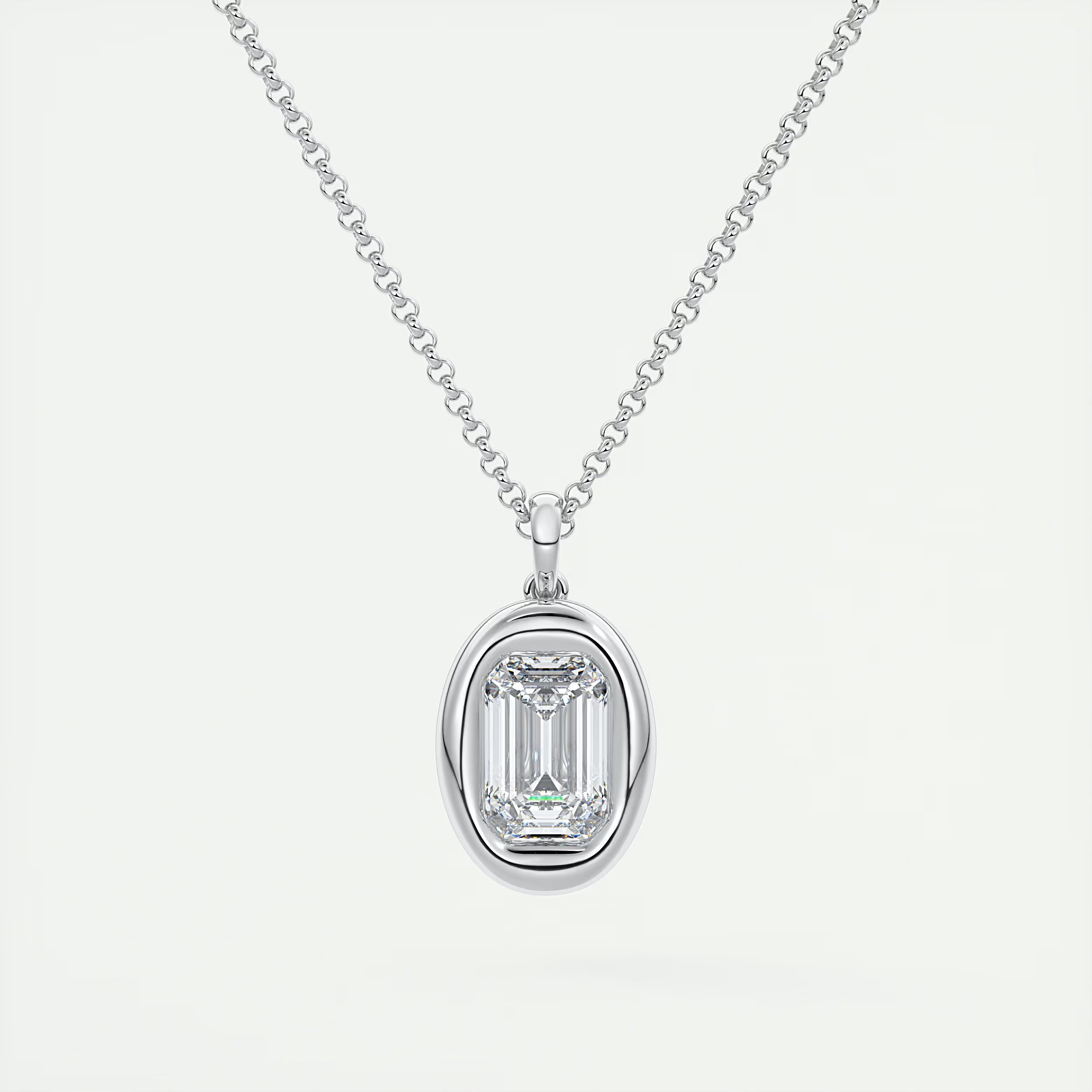 1.5 Carat Emerald Bezel Pendant