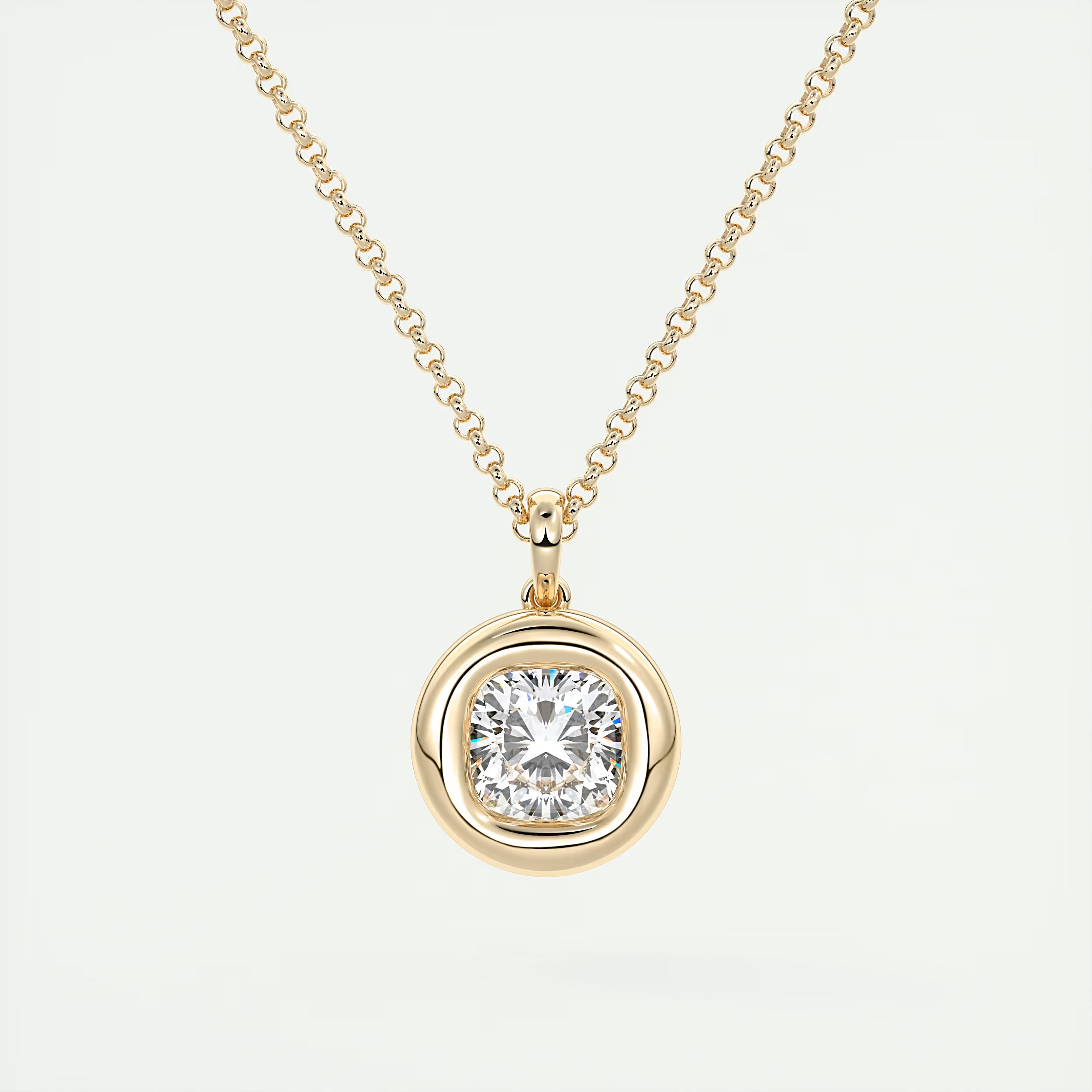 1.5 Carat Cushion Bezel Pendant