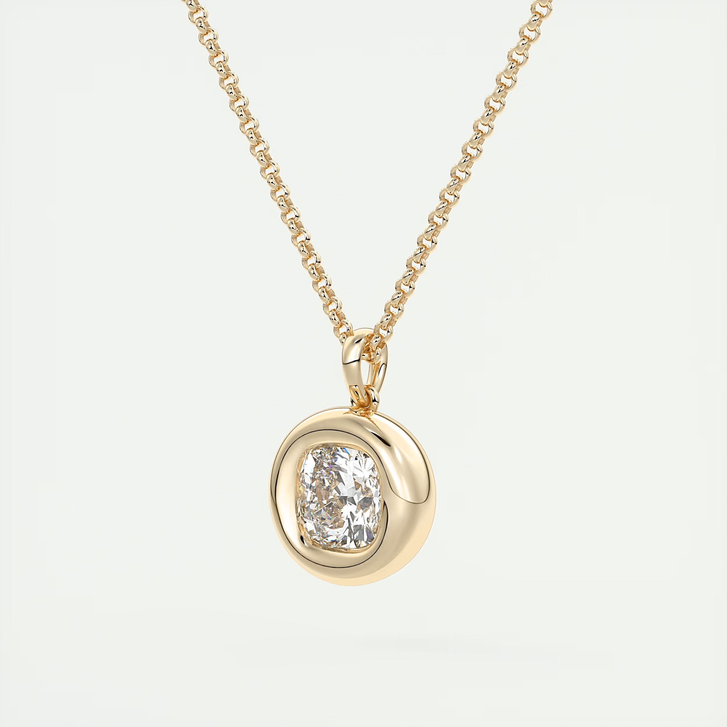 1.5 Carat Cushion Bezel Pendant