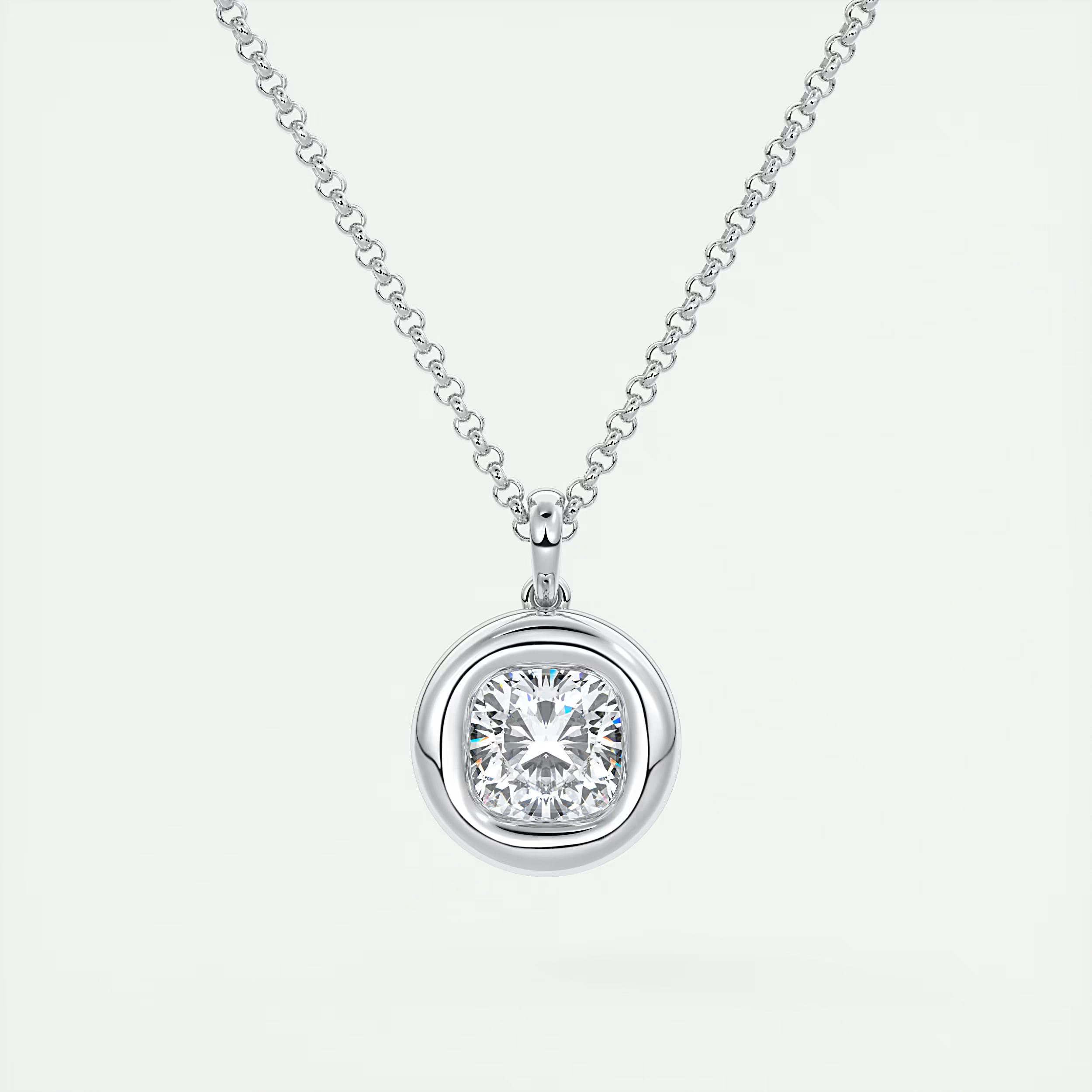 1.5 Carat Cushion Bezel Pendant