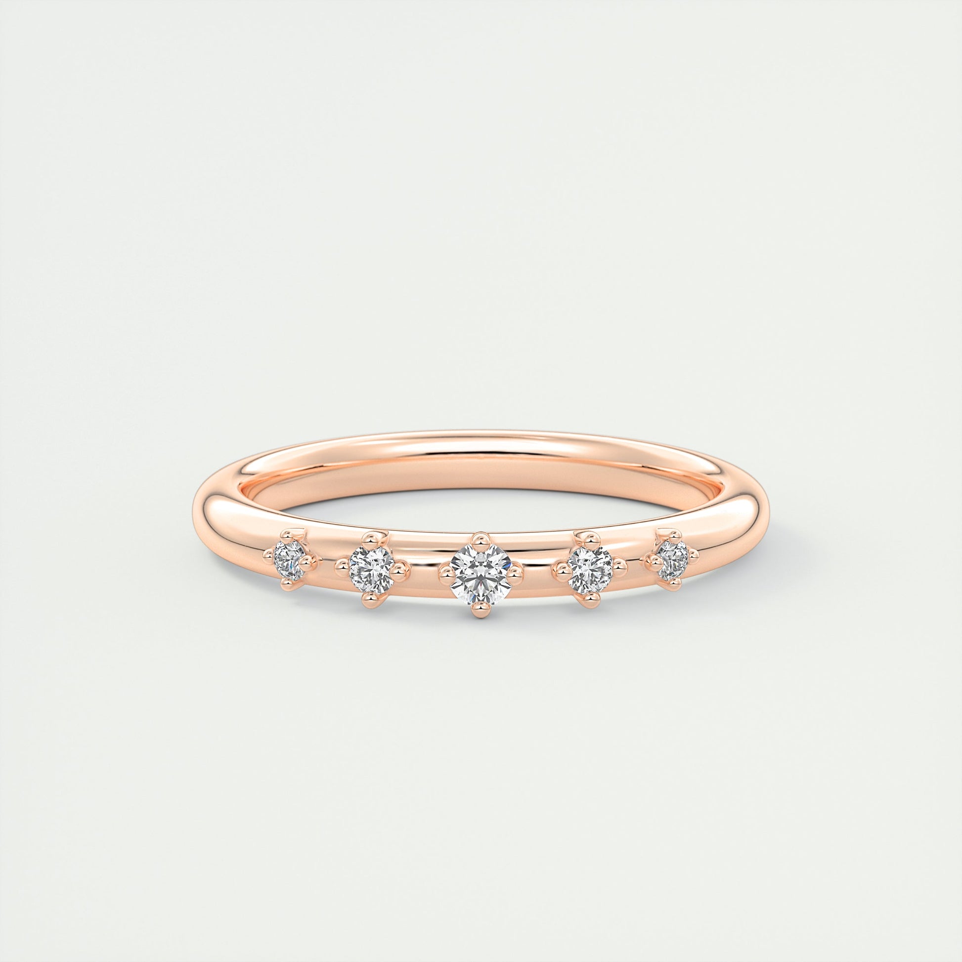 Graduated Pavé Diamond Wedding Band (0.05 TCW)