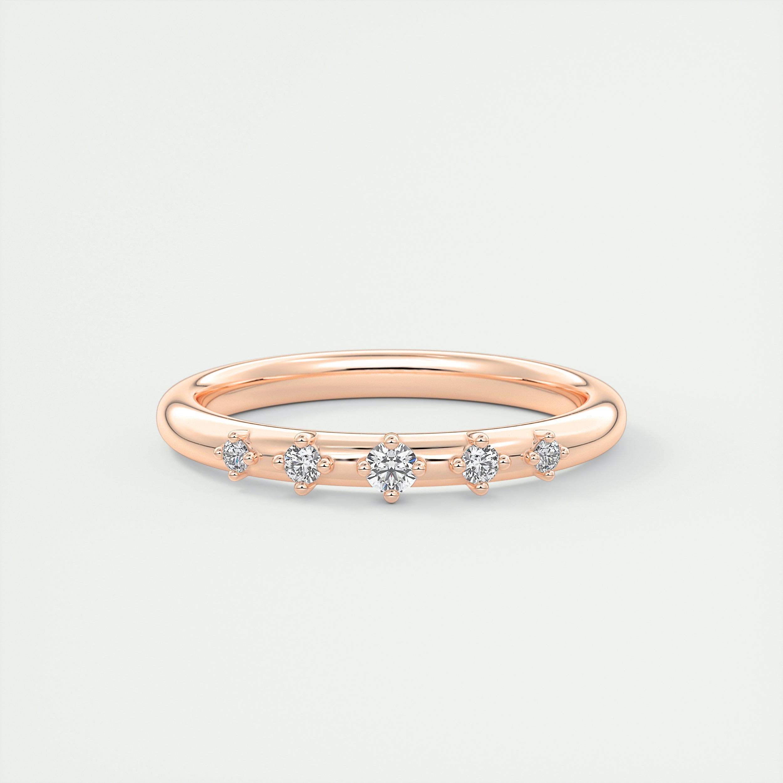 Graduated Pavé Diamond Wedding Band (0.05 TCW)