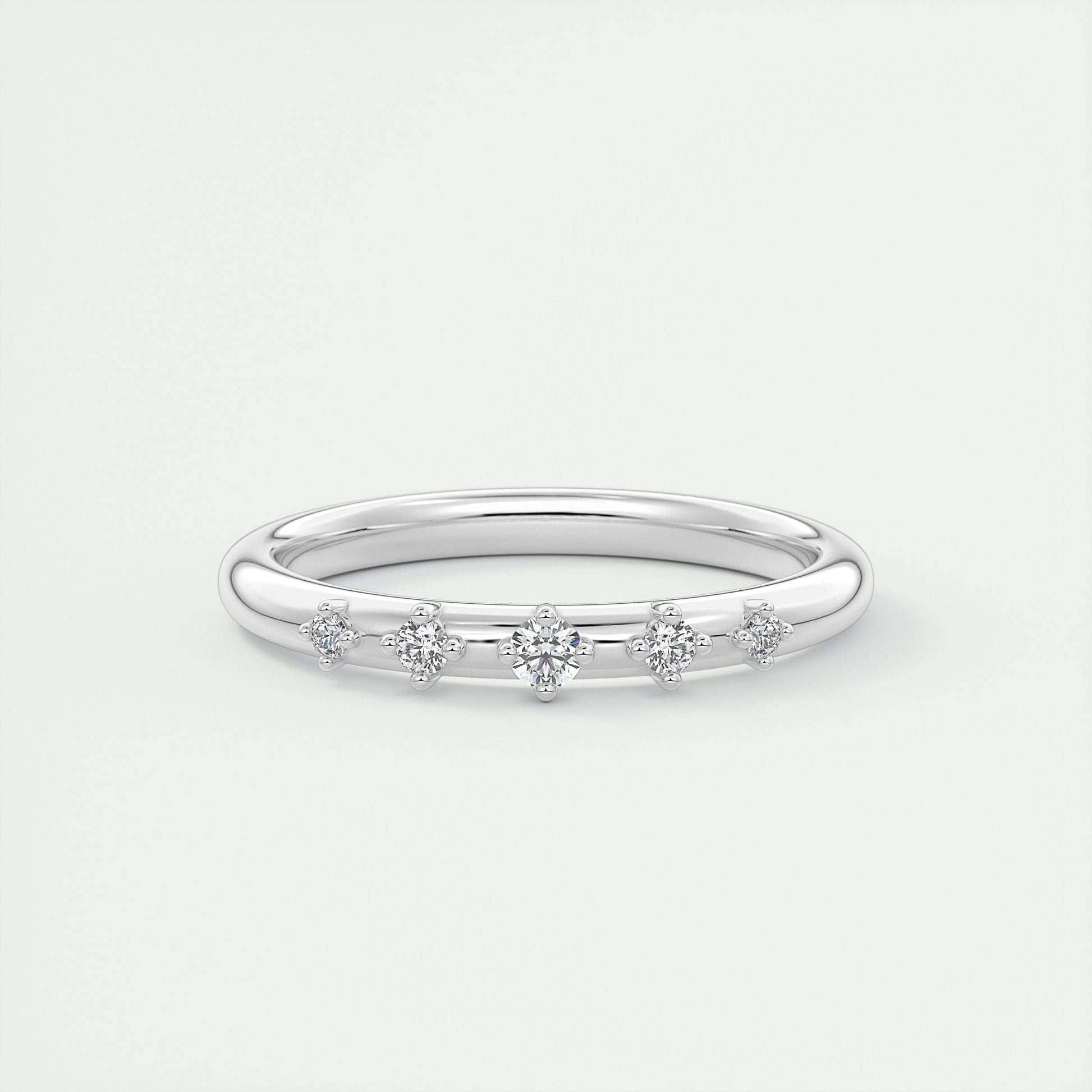 Graduated Pavé Diamond Wedding Band (0.05 TCW)