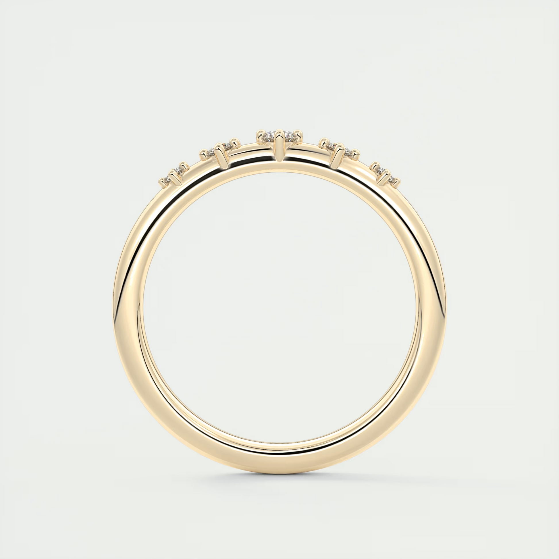 Graduated Pavé Diamond Wedding Band (0.05 TCW)