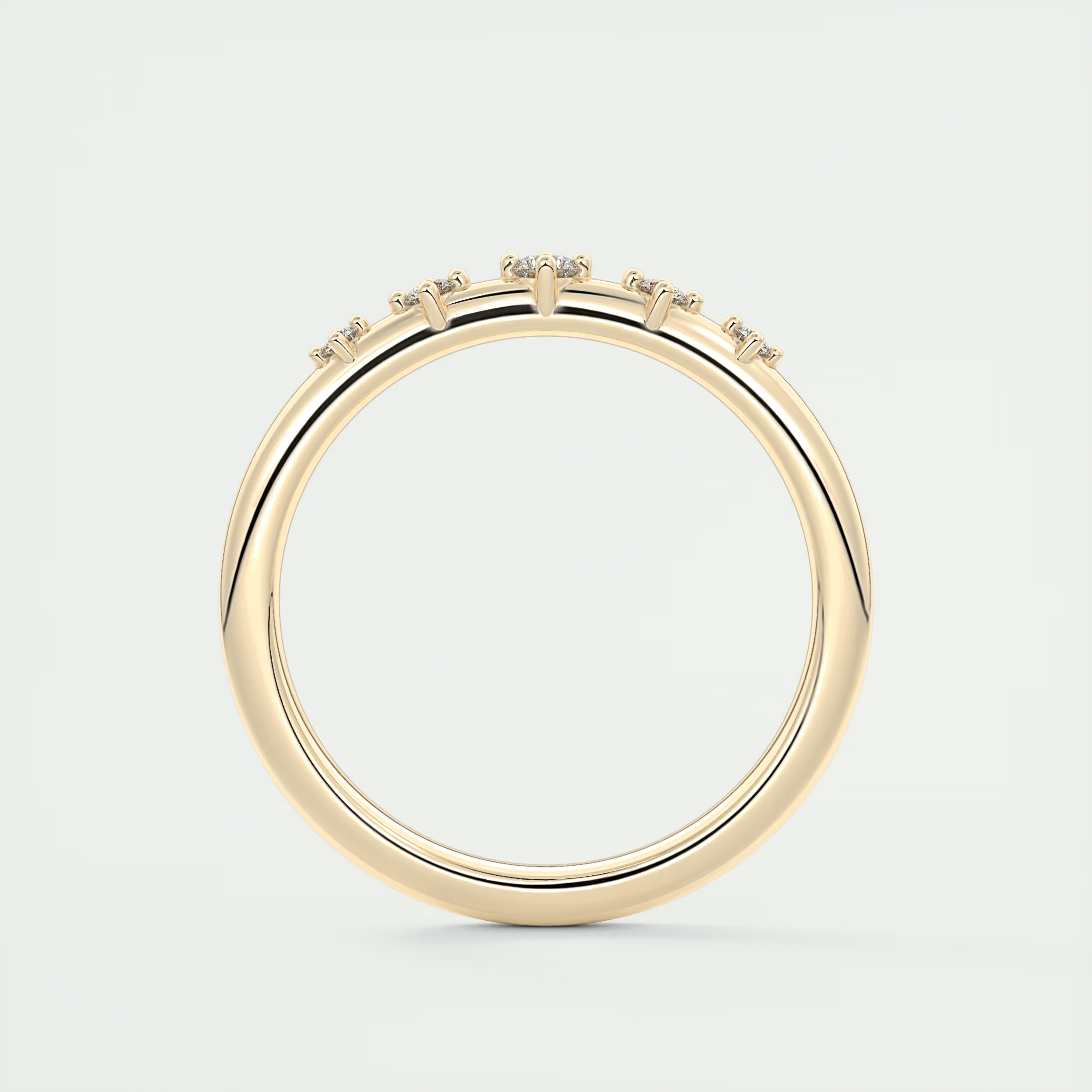 Graduated Pavé Diamond Wedding Band (0.05 TCW)