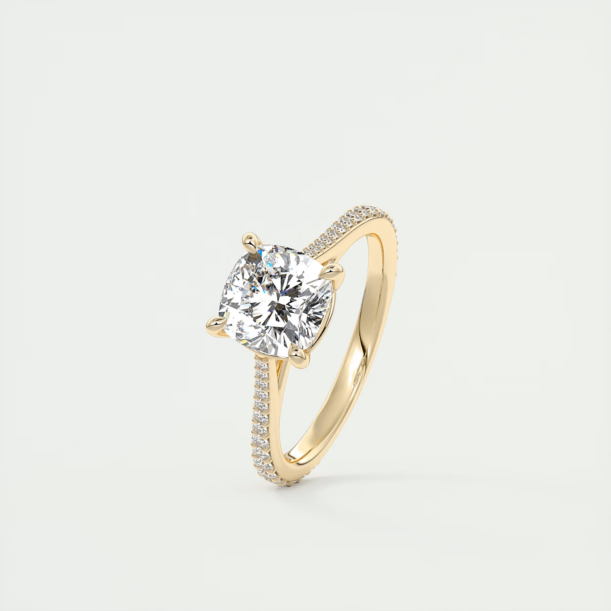 2 Carat Cushion Cathedral Set Solitaire