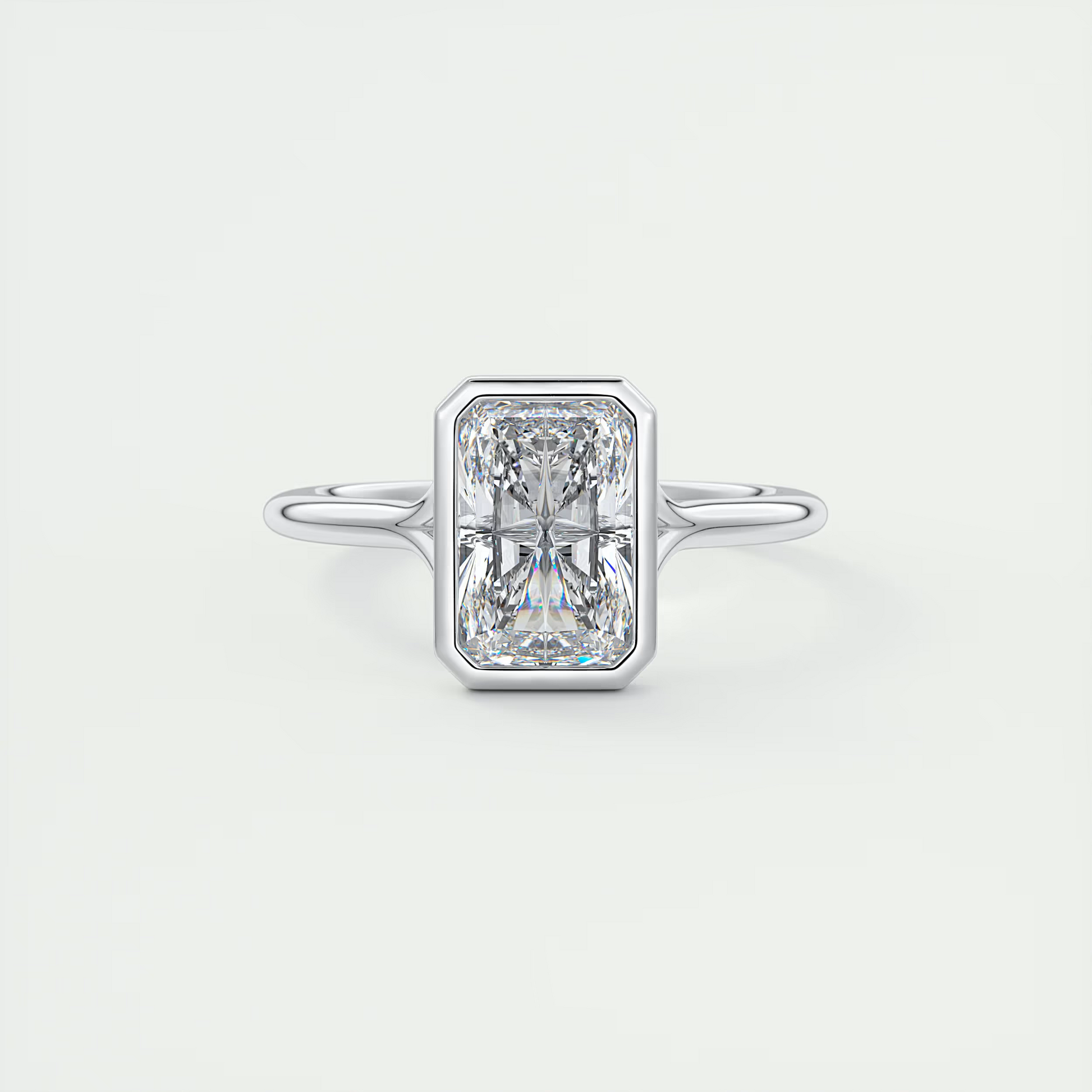 2 Carat Flush Stacking Radiant Bezel Solitaire 2