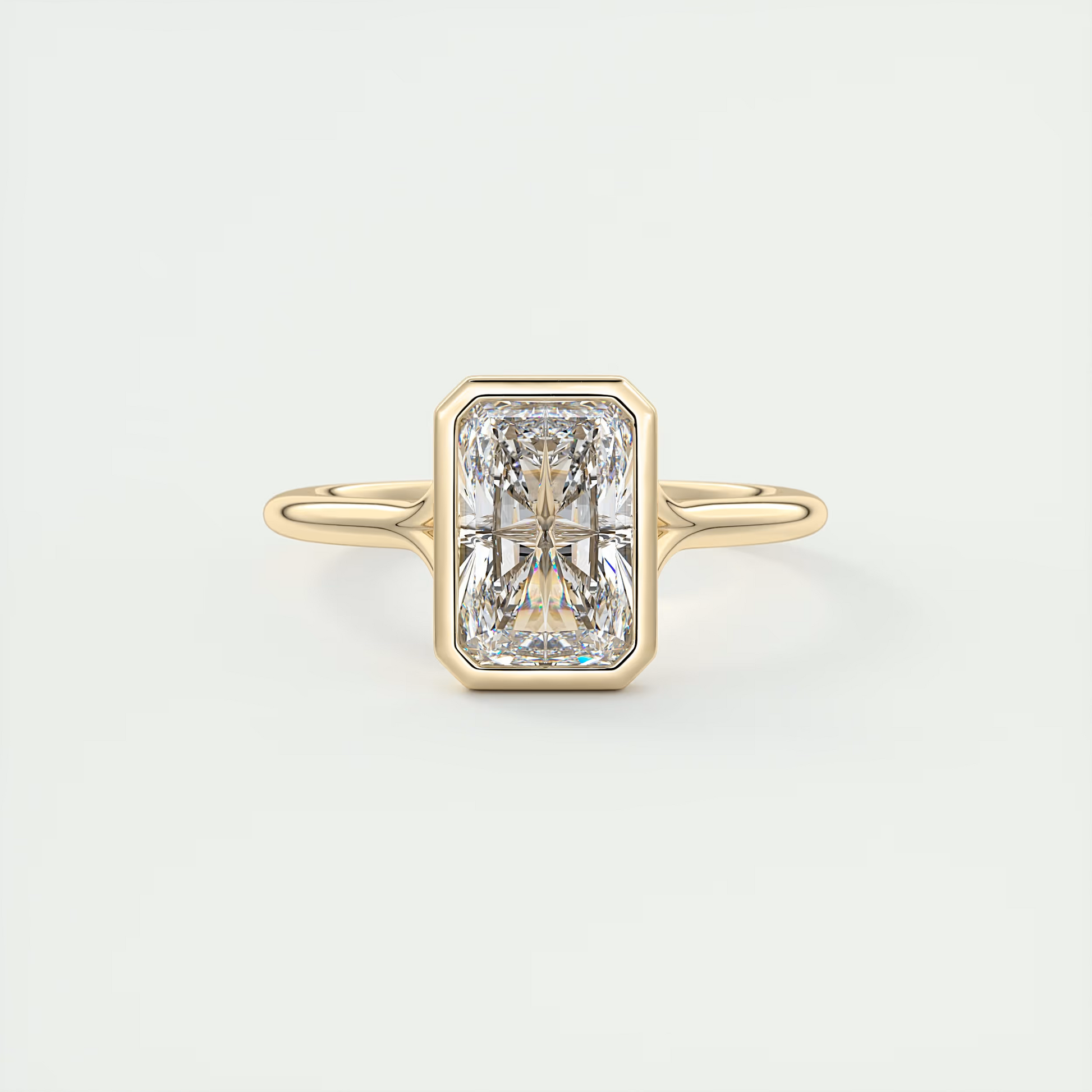 2 Carat Flush Stacking Radiant Bezel Solitaire 2