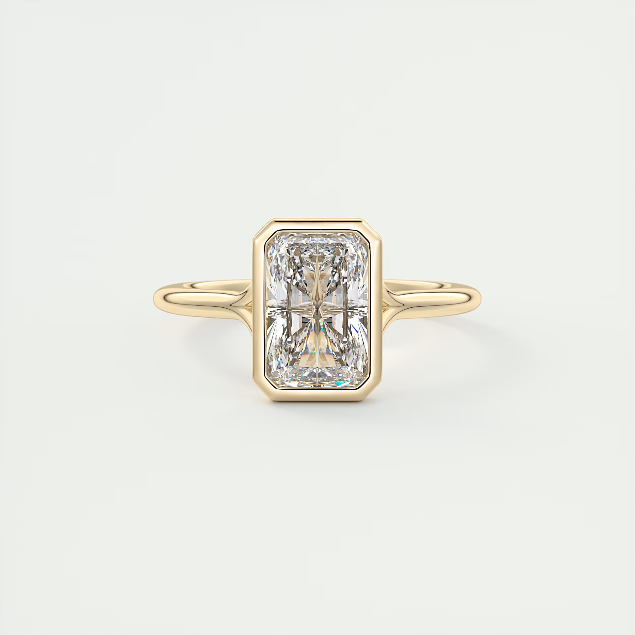 2 Carat Flush Stacking Radiant Bezel Solitaire 2