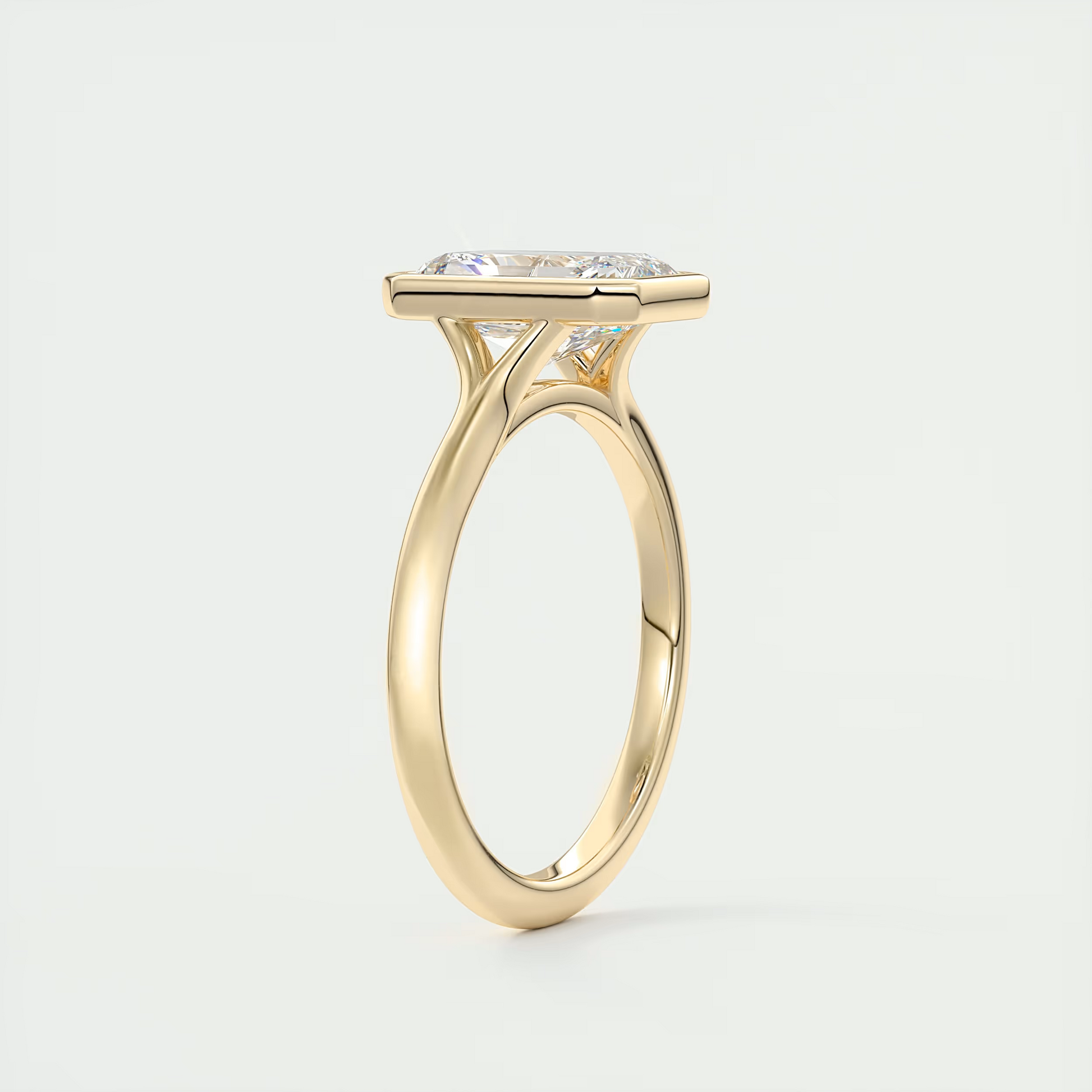 2 Carat Flush Stacking Radiant Bezel Solitaire 2