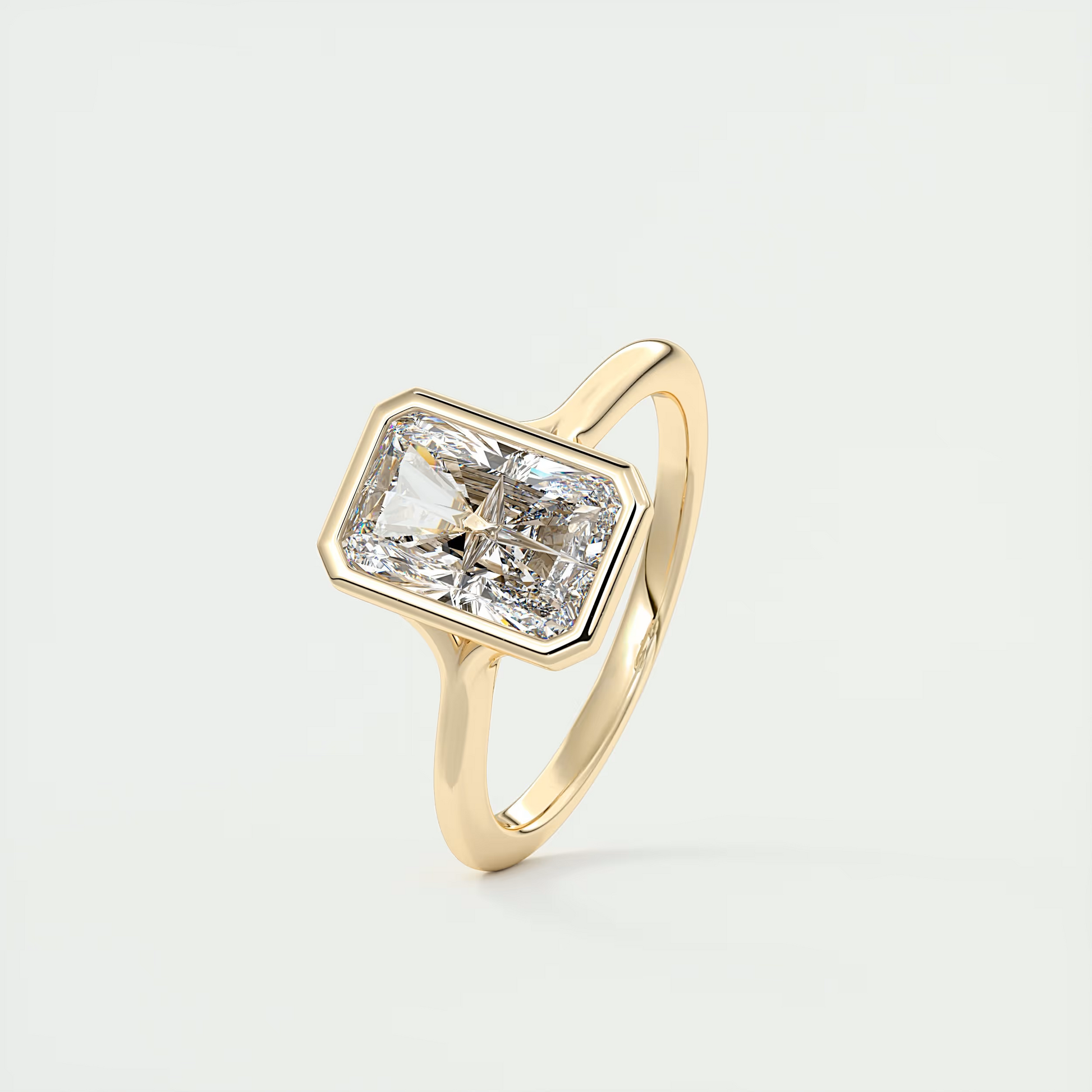 2 Carat Flush Stacking Radiant Bezel Solitaire 2