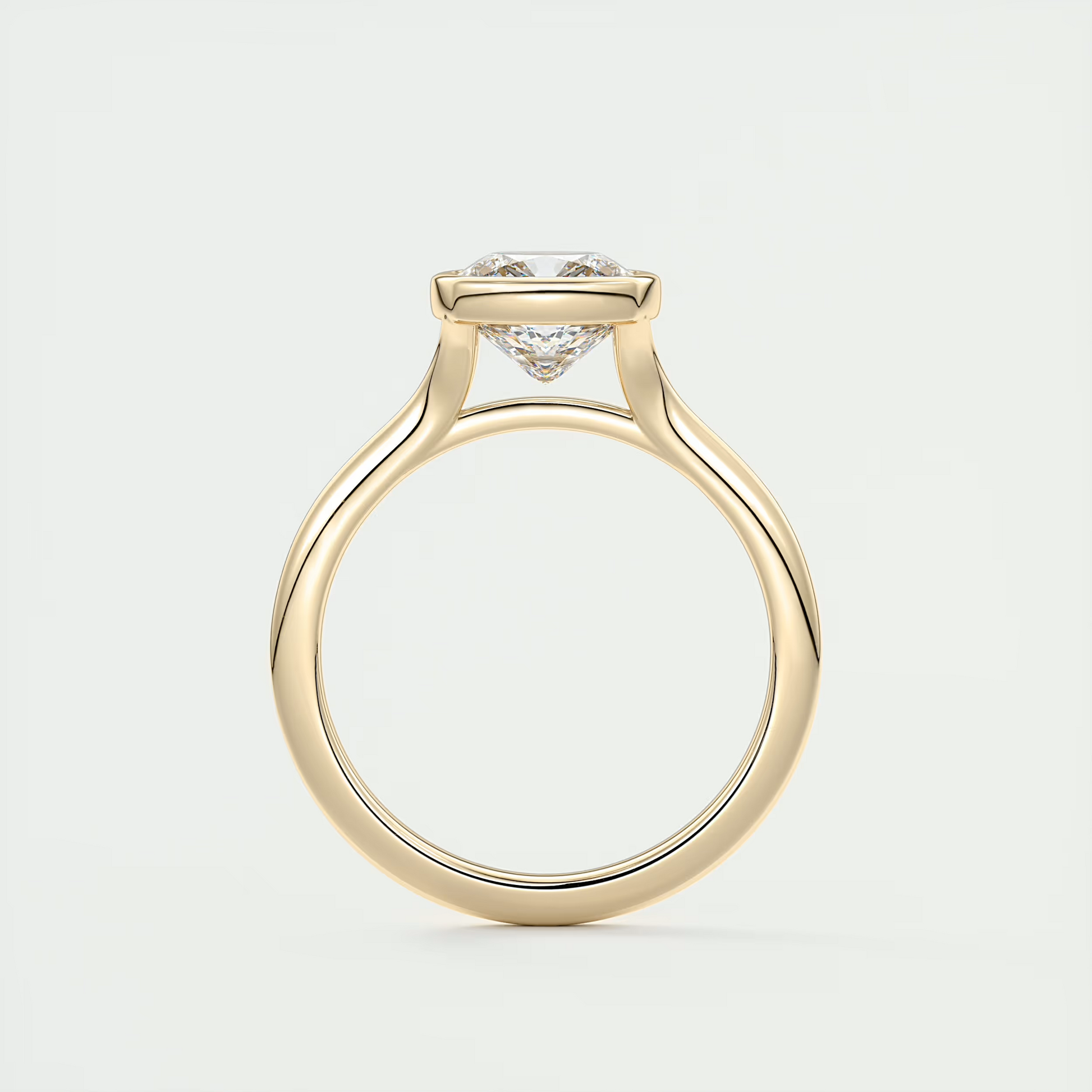 2 Carat Cushion Bezel Flush Stacking Solitaire