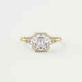 Harmonious 2 Carat Pear & Asscher Clutch Three-Stone Engagement Ring