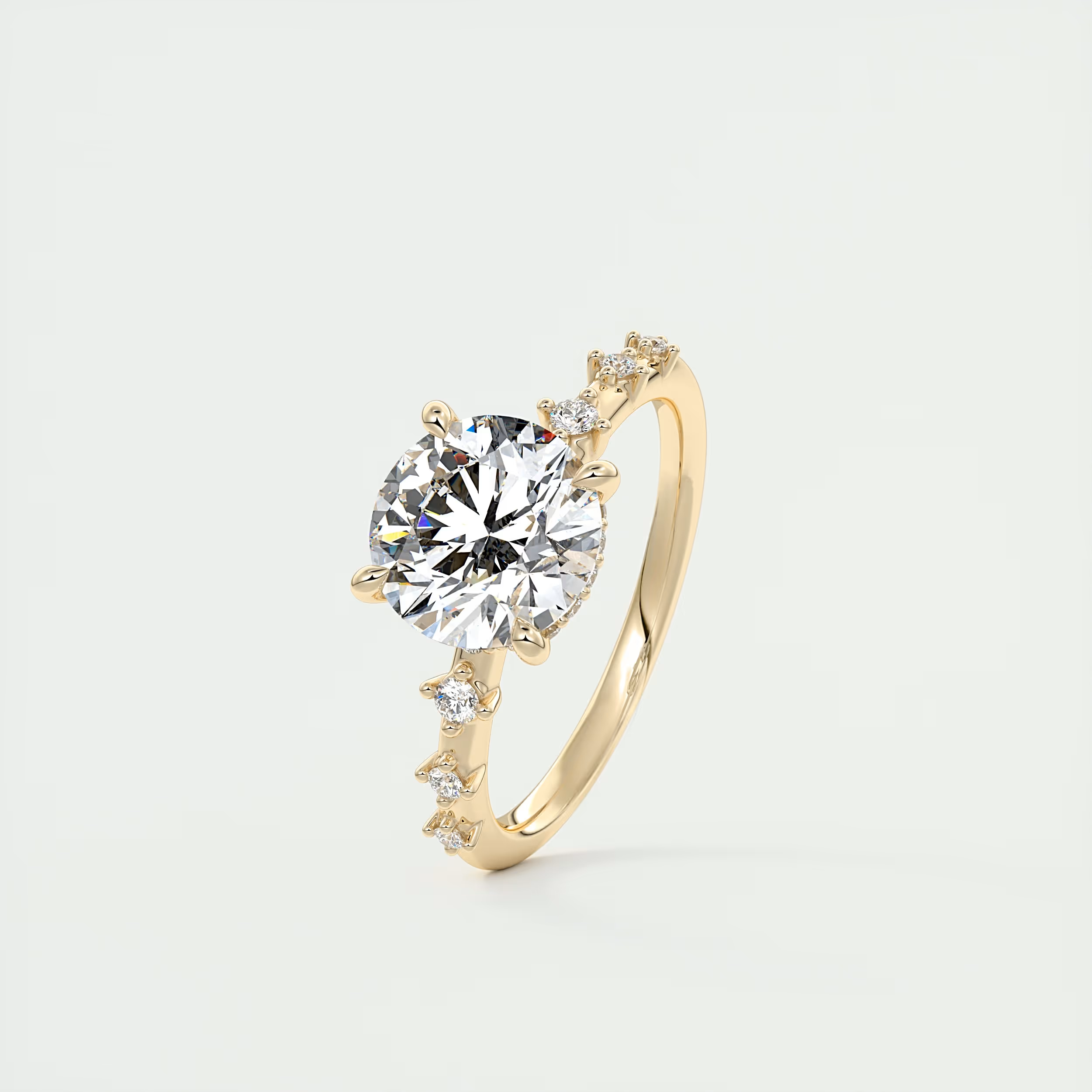 Glow 2 Carat Dainty Round Solitaire with Hidden Halo